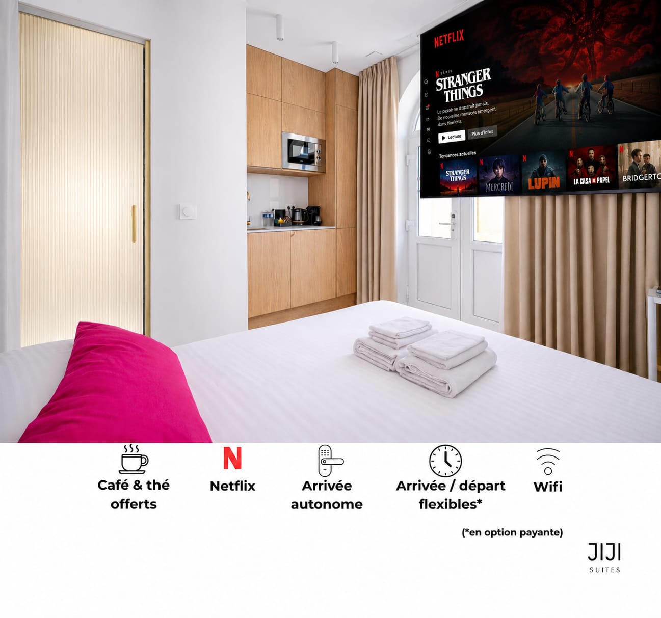 Photo Suite cinema avec videoprojecteur et Netflix