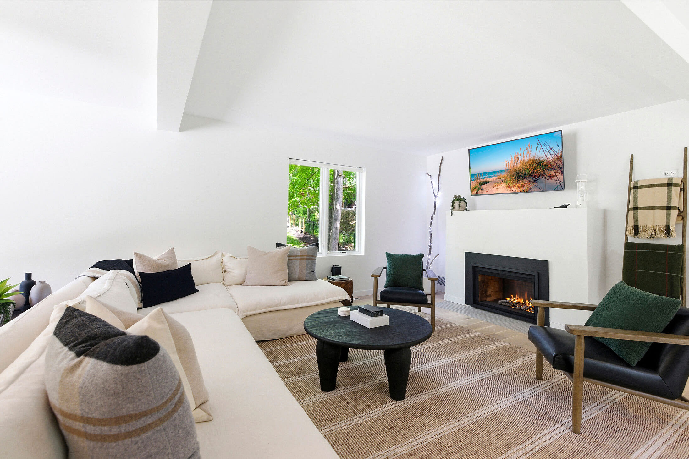 Perfect spot for cozy chats, warm blankets, and a cup of something steamy.