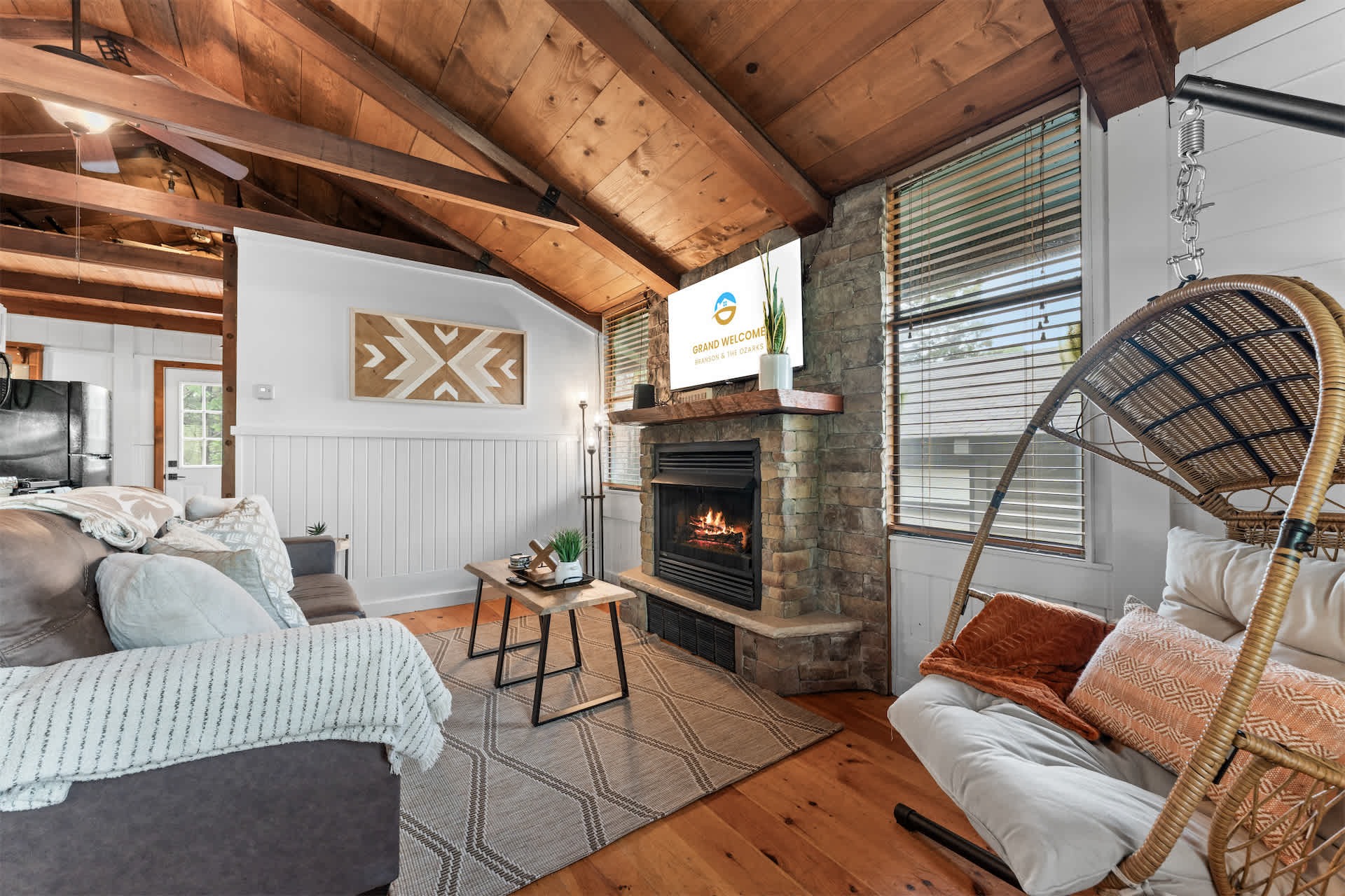 Unwind in the inviting living room & stream your favorites on the smart TV​