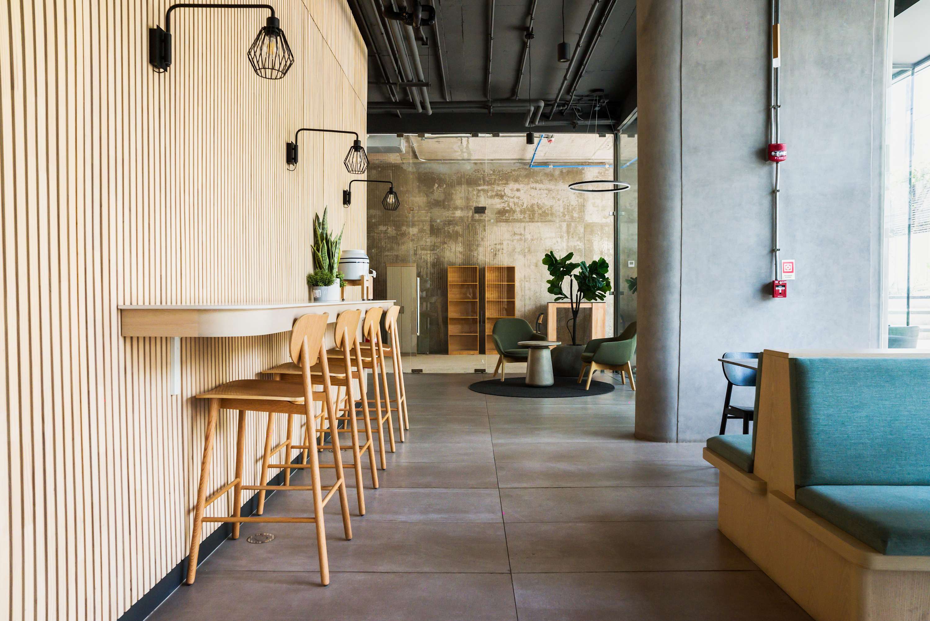 Relax in this stylish lounge with modern seating and a cozy atmosphere, perfect for unwinding after a day exploring the city.