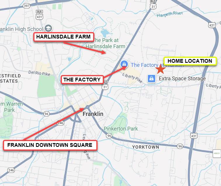 Conveniently Located Near Downtown Franklin