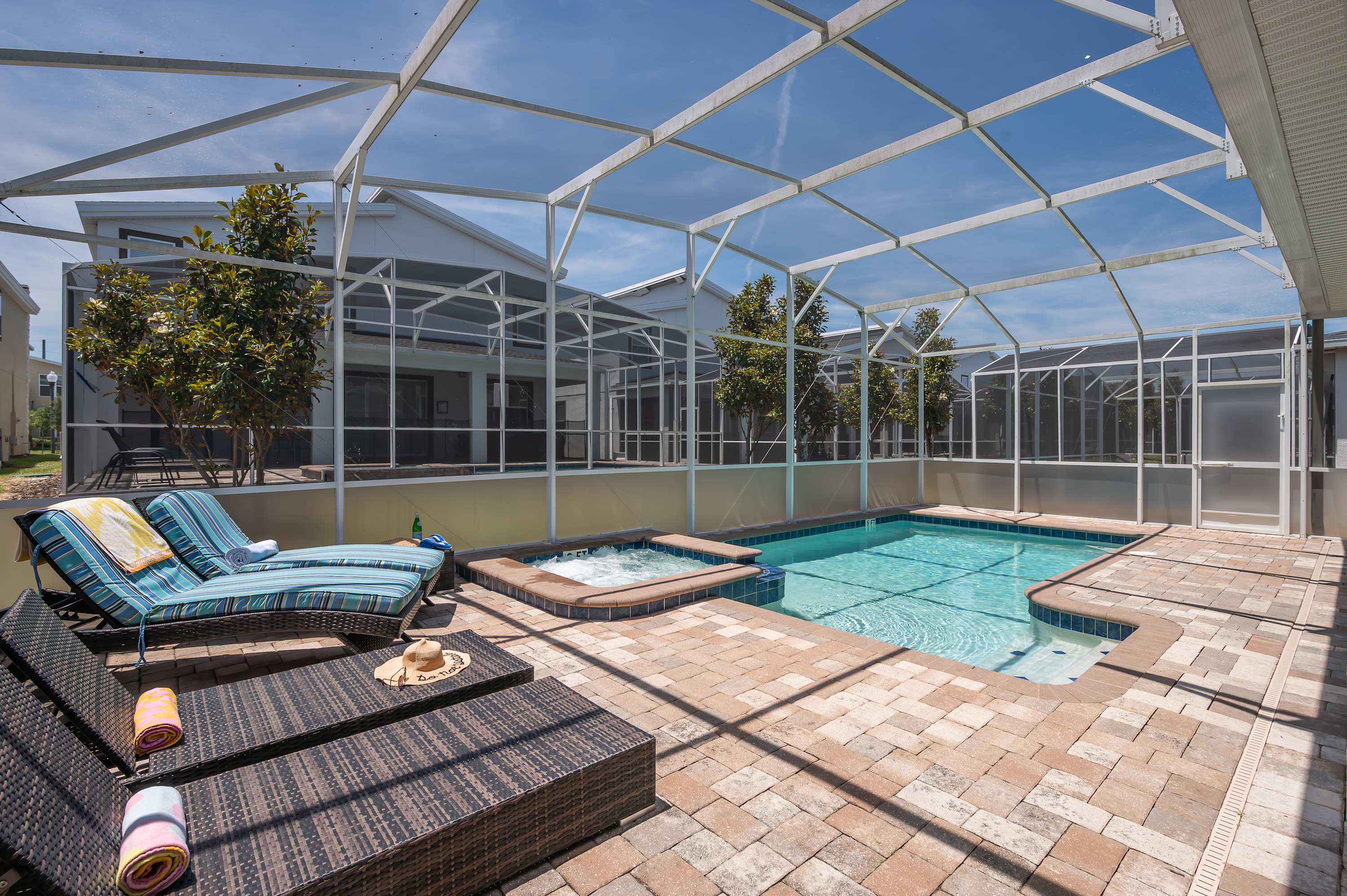 Spacious home with private pool & hot tub