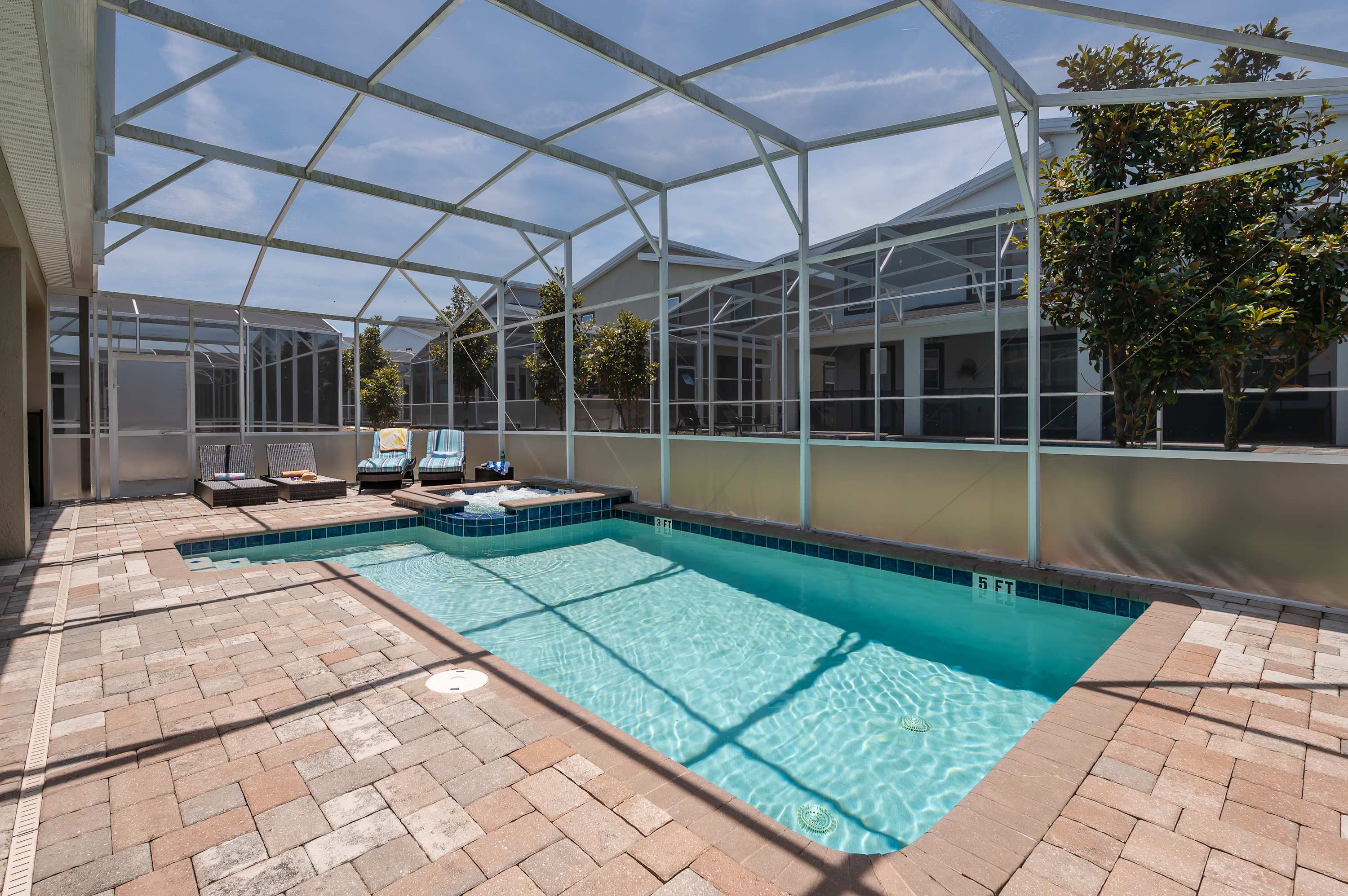 Spacious home with private pool & hot tub