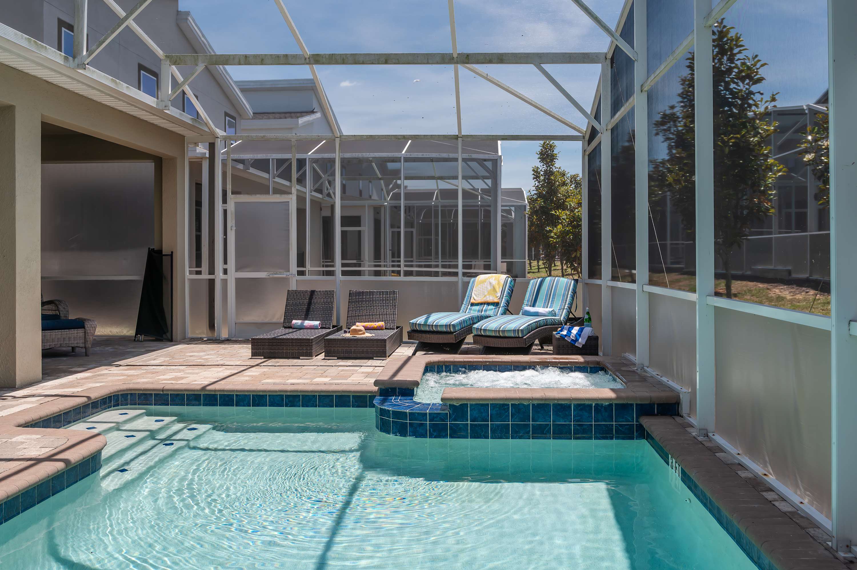 Spacious home with private pool & hot tub