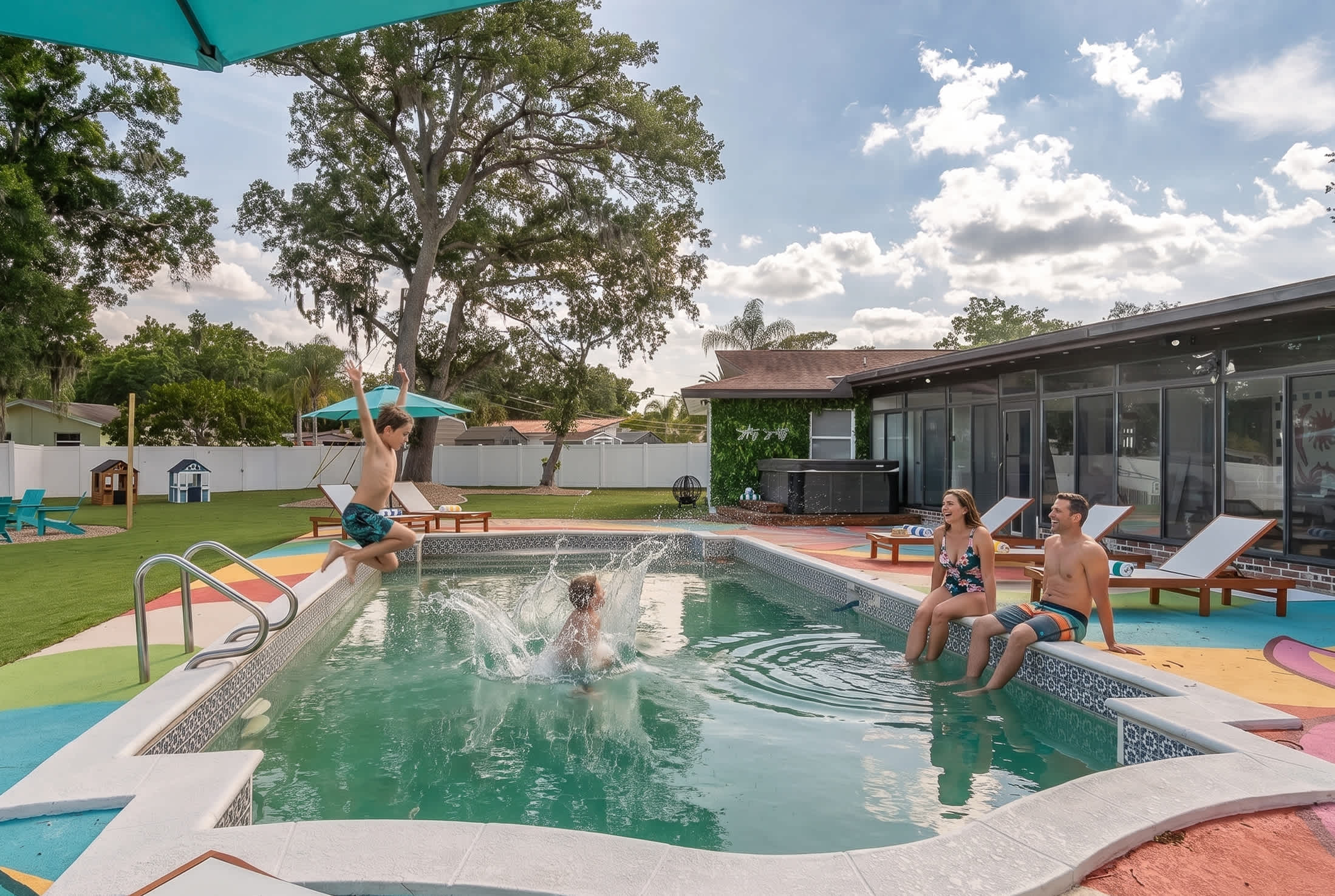 Tropical getaway w Pool, Pickleball & Game Room