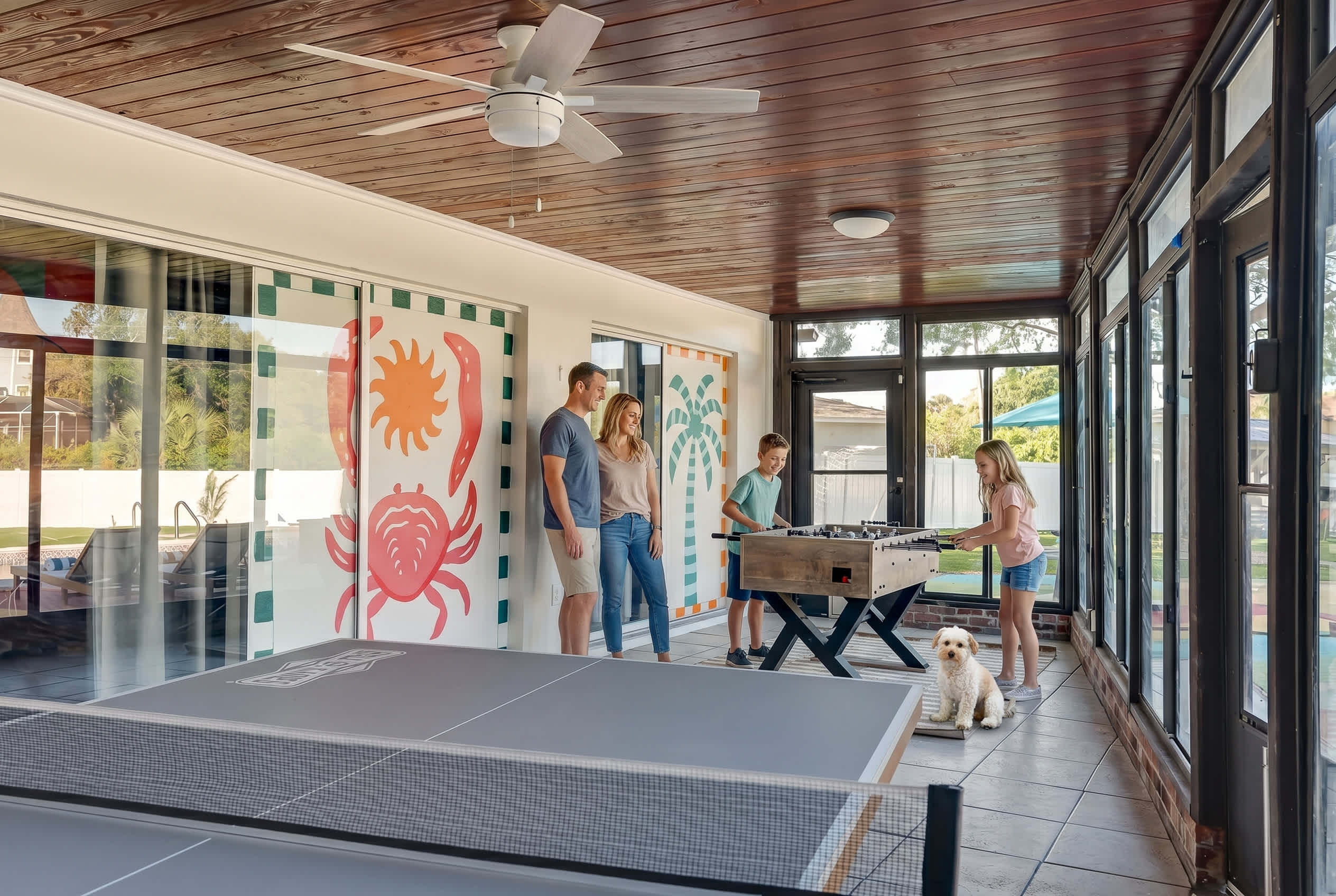 Tropical getaway w Pool, Pickleball & Game Room