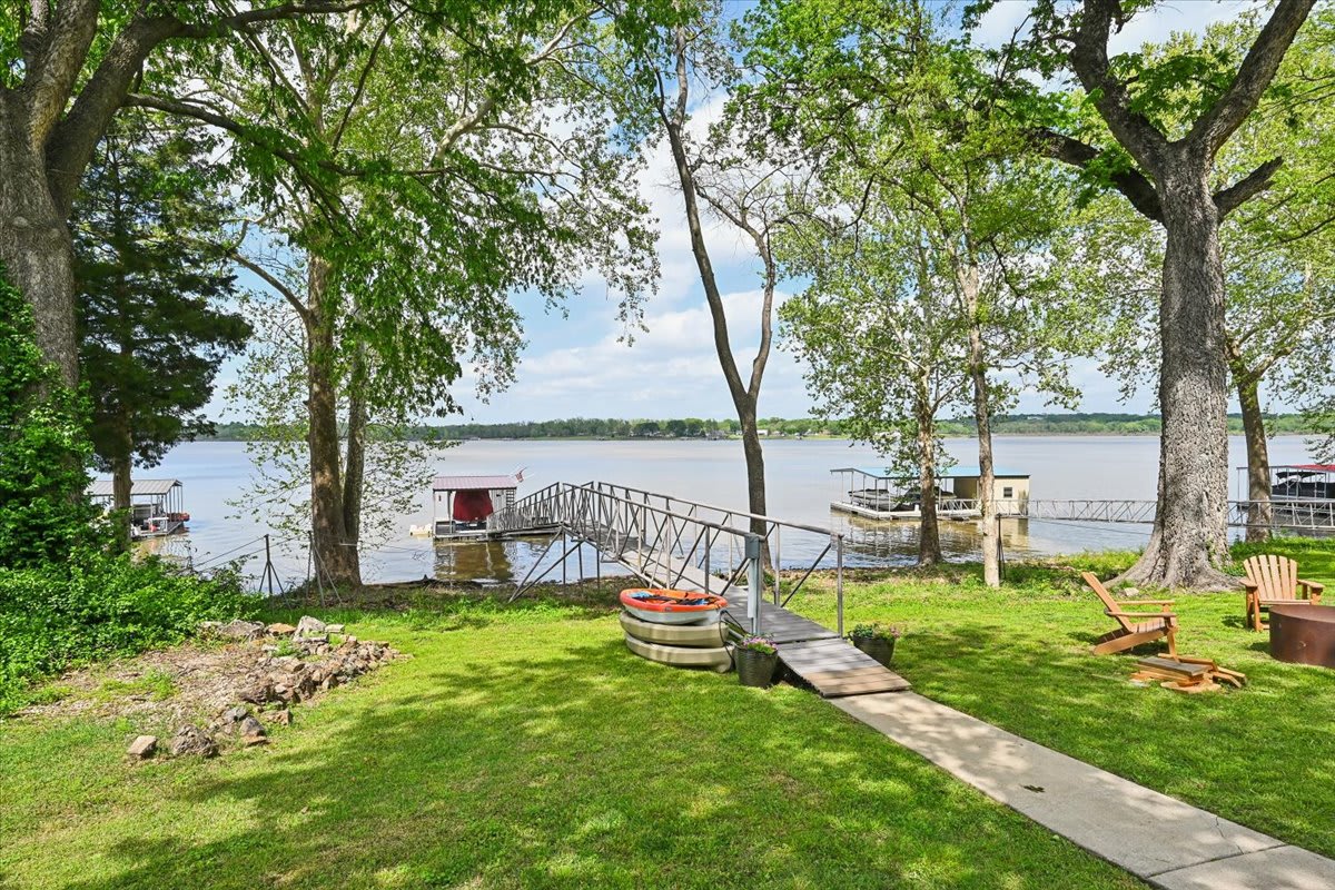Backyard and ramp to dock
