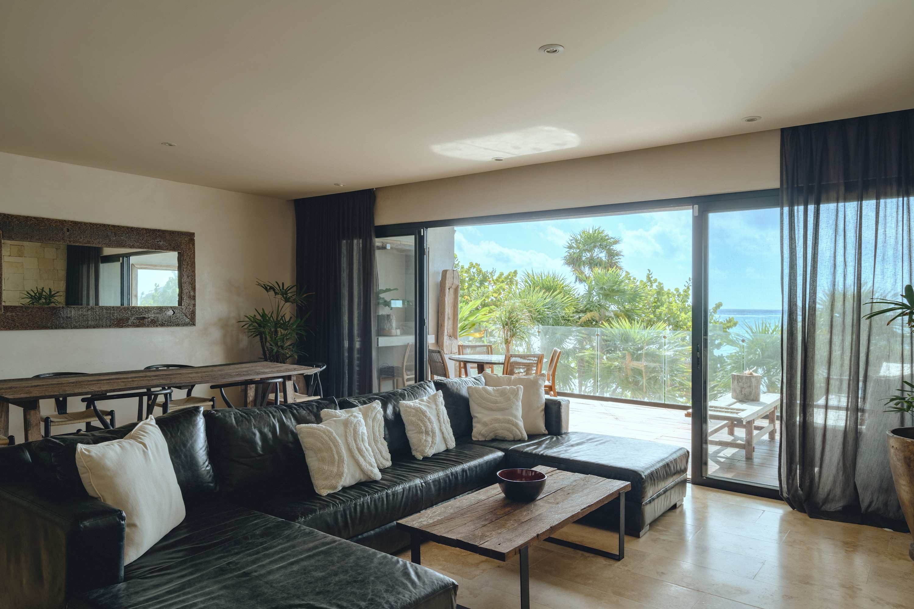 Beautiful living room with ocean view