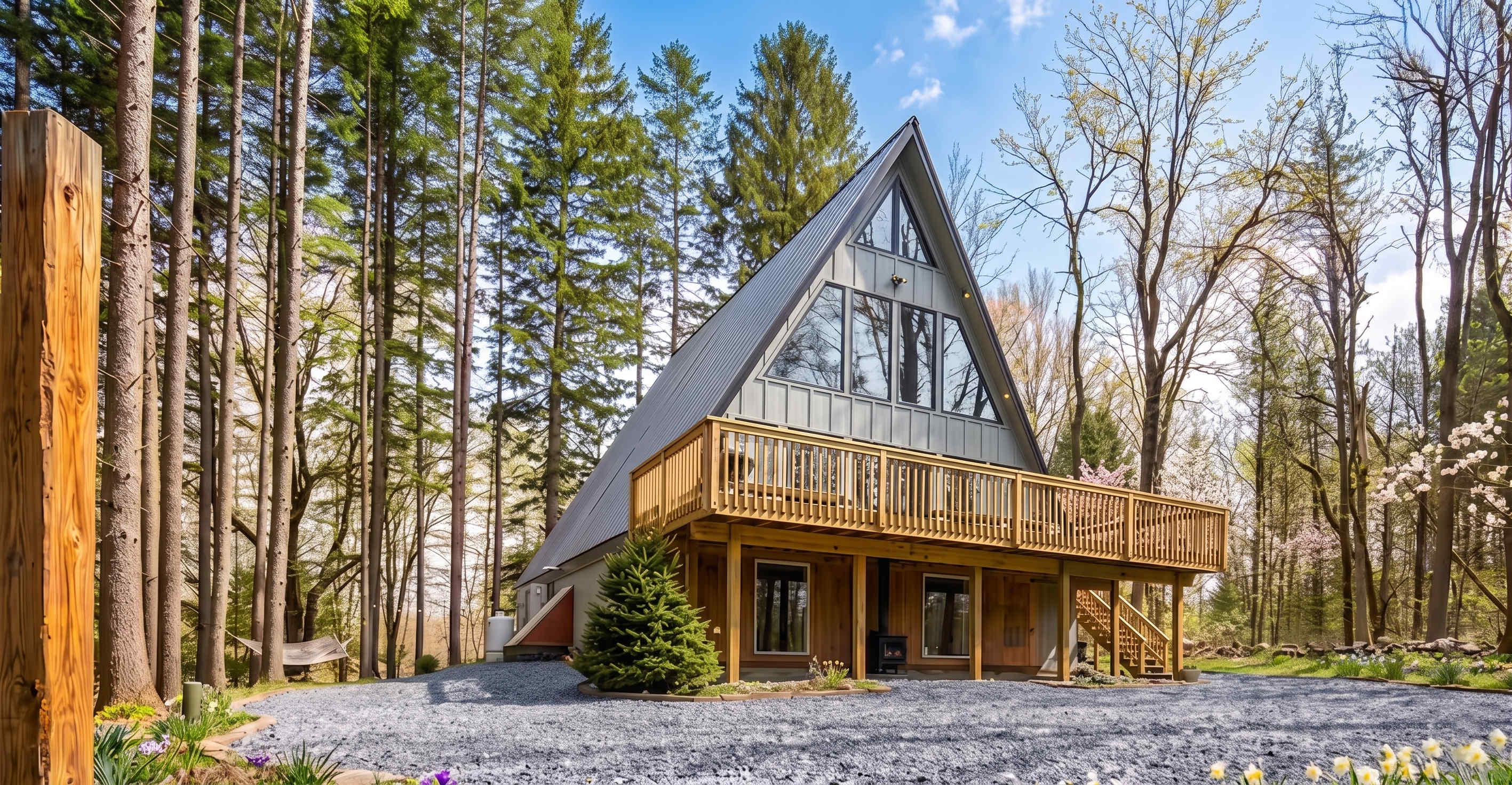 Pines A-Frame Cabin | Sauna | HotTub 