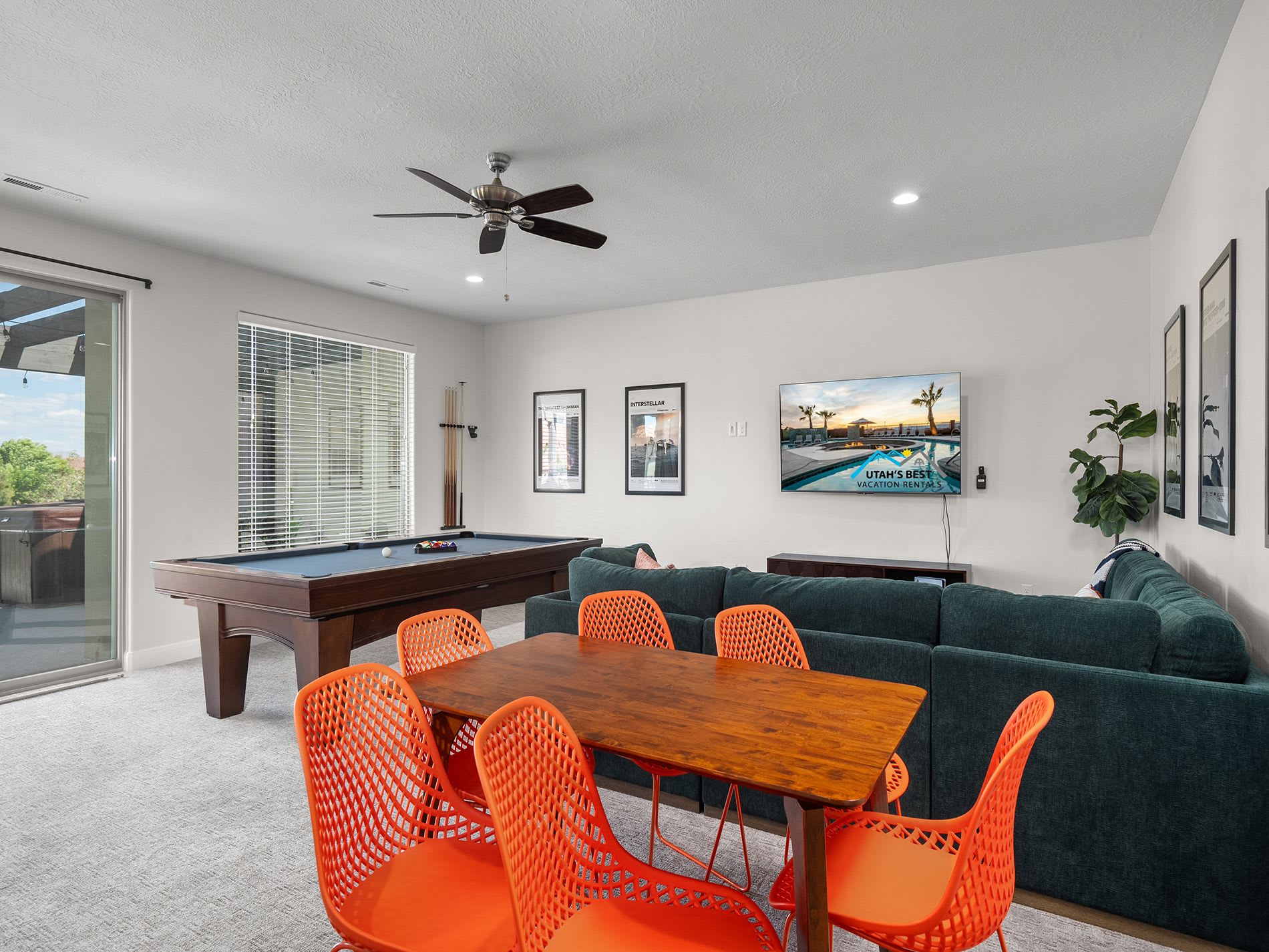 Comfortable living room with plush sectional seating and bright décor