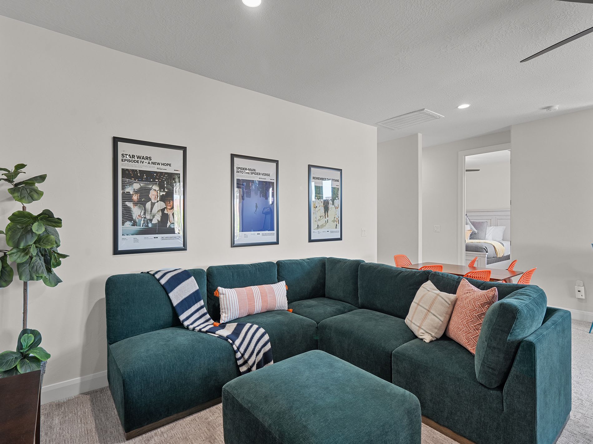 Upstairs living room with games