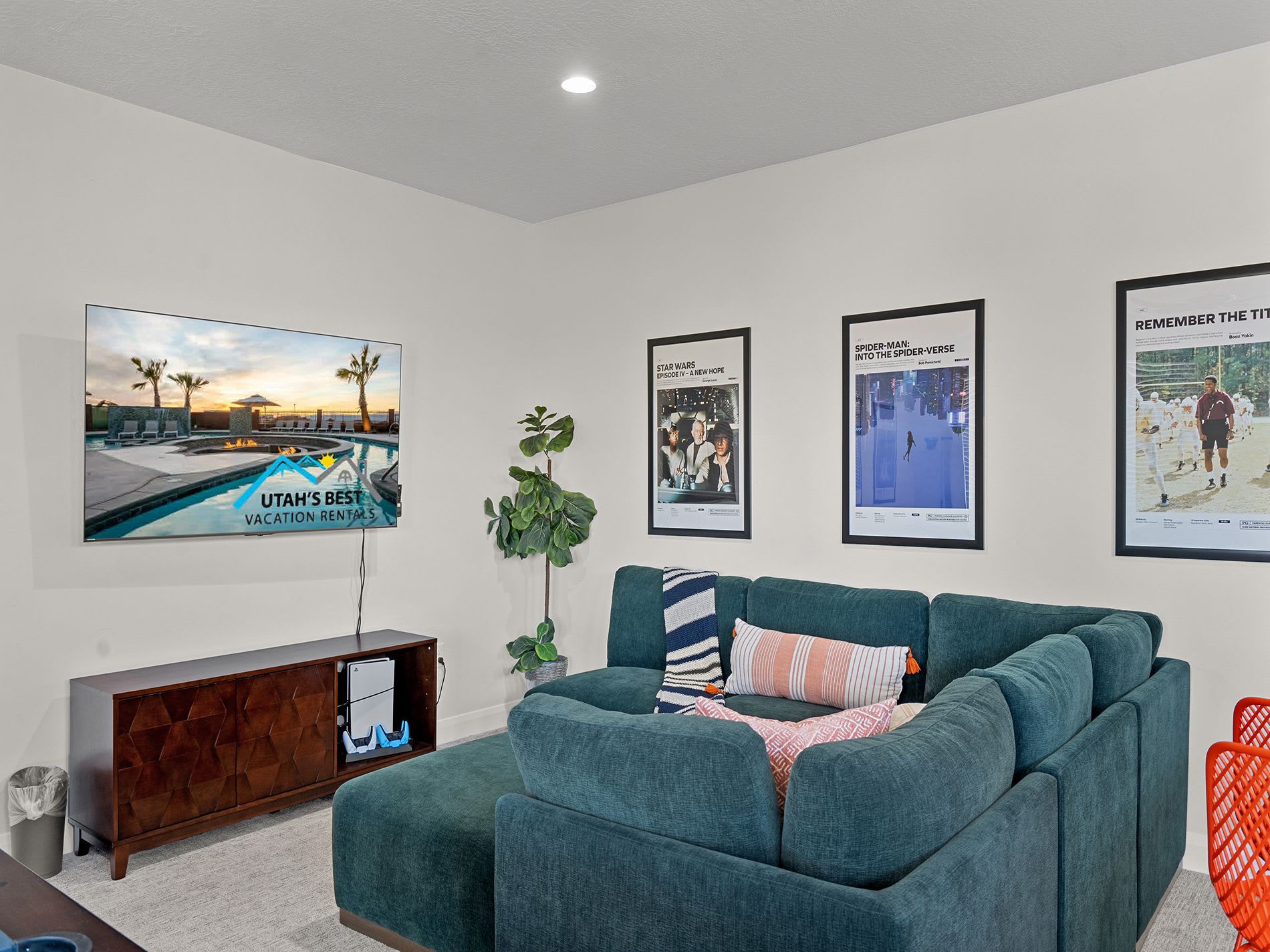 Upstairs living room with games