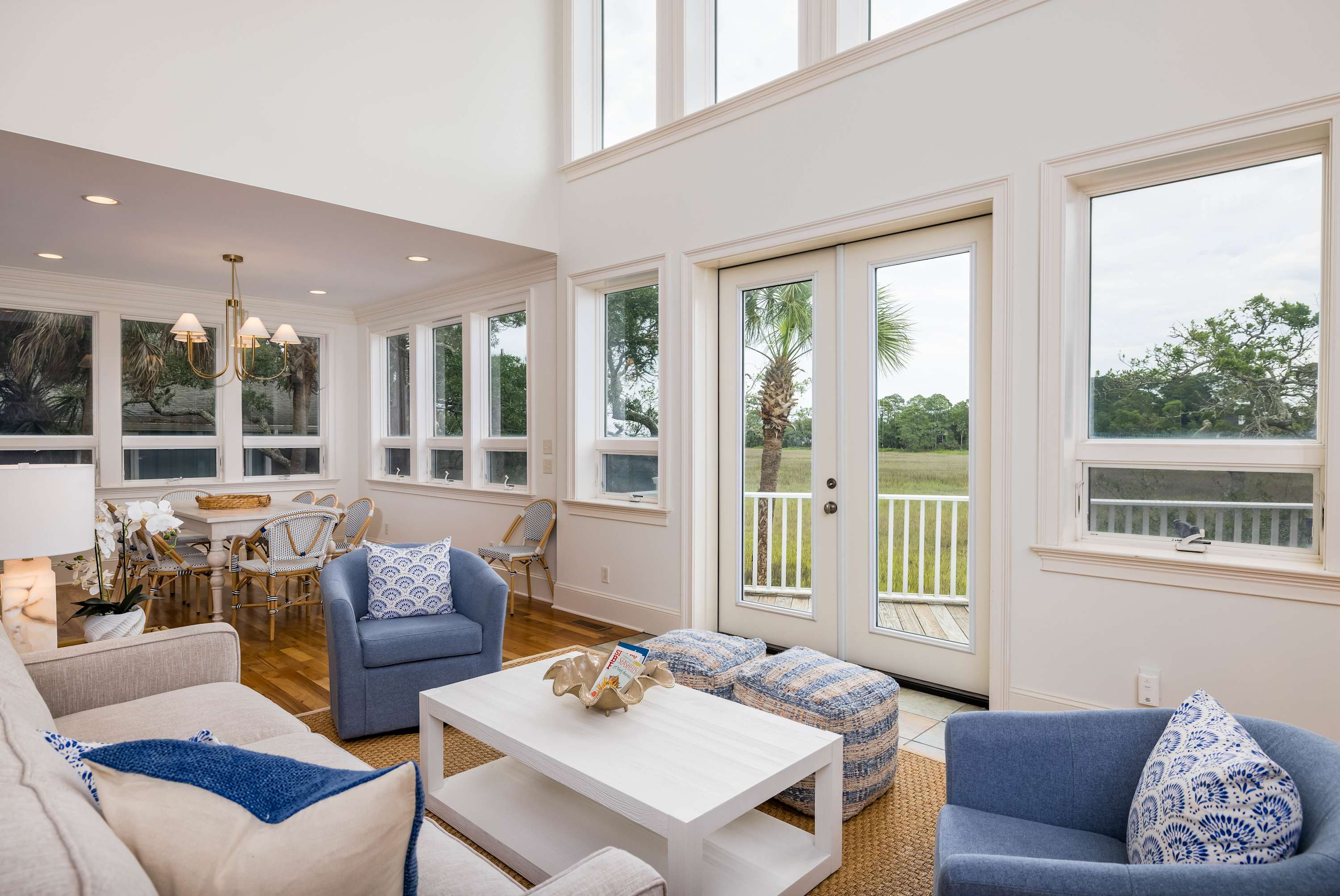 Open Concept Living Room with Access to Balcony