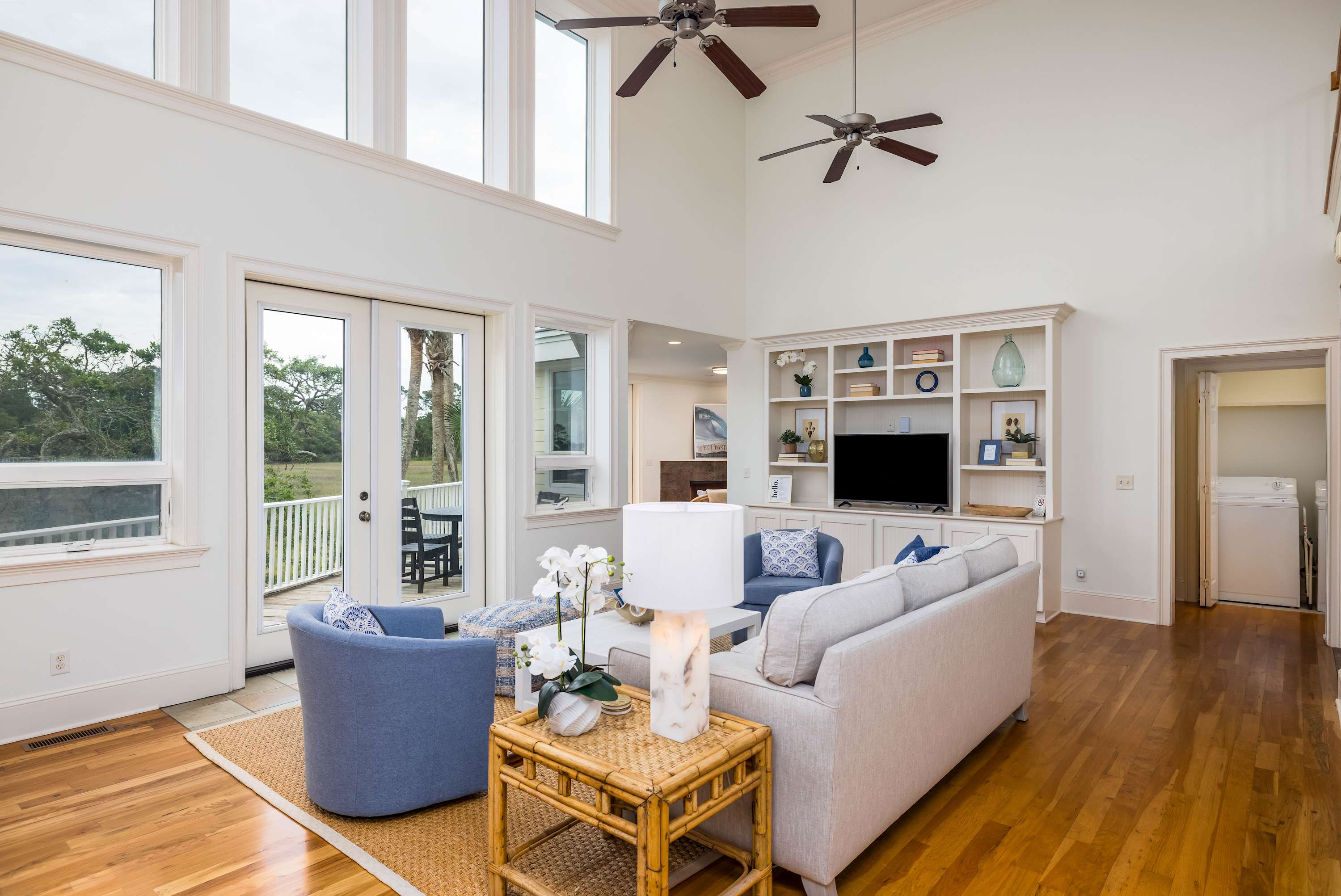 Open Concept Living Room with Access to Balcony