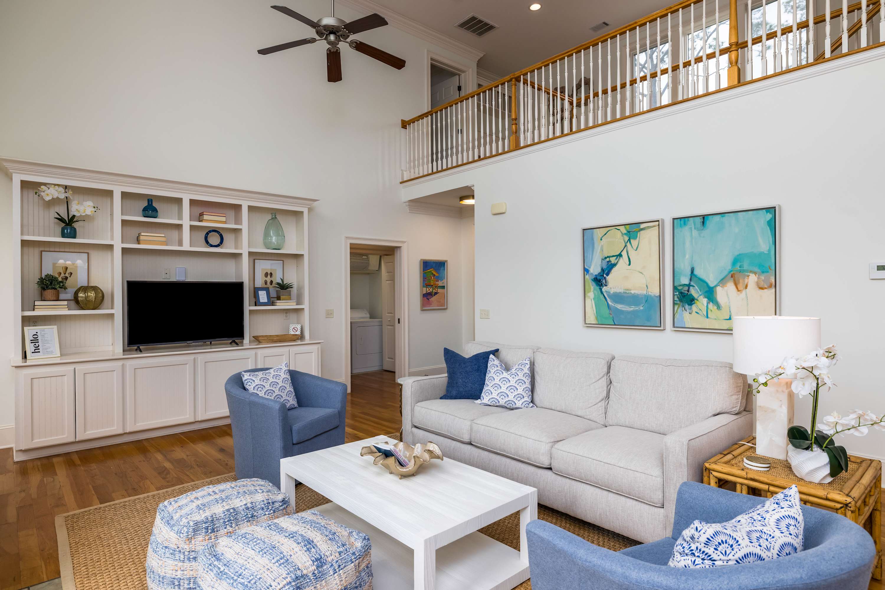 Open Concept Living Room with Access to Balcony