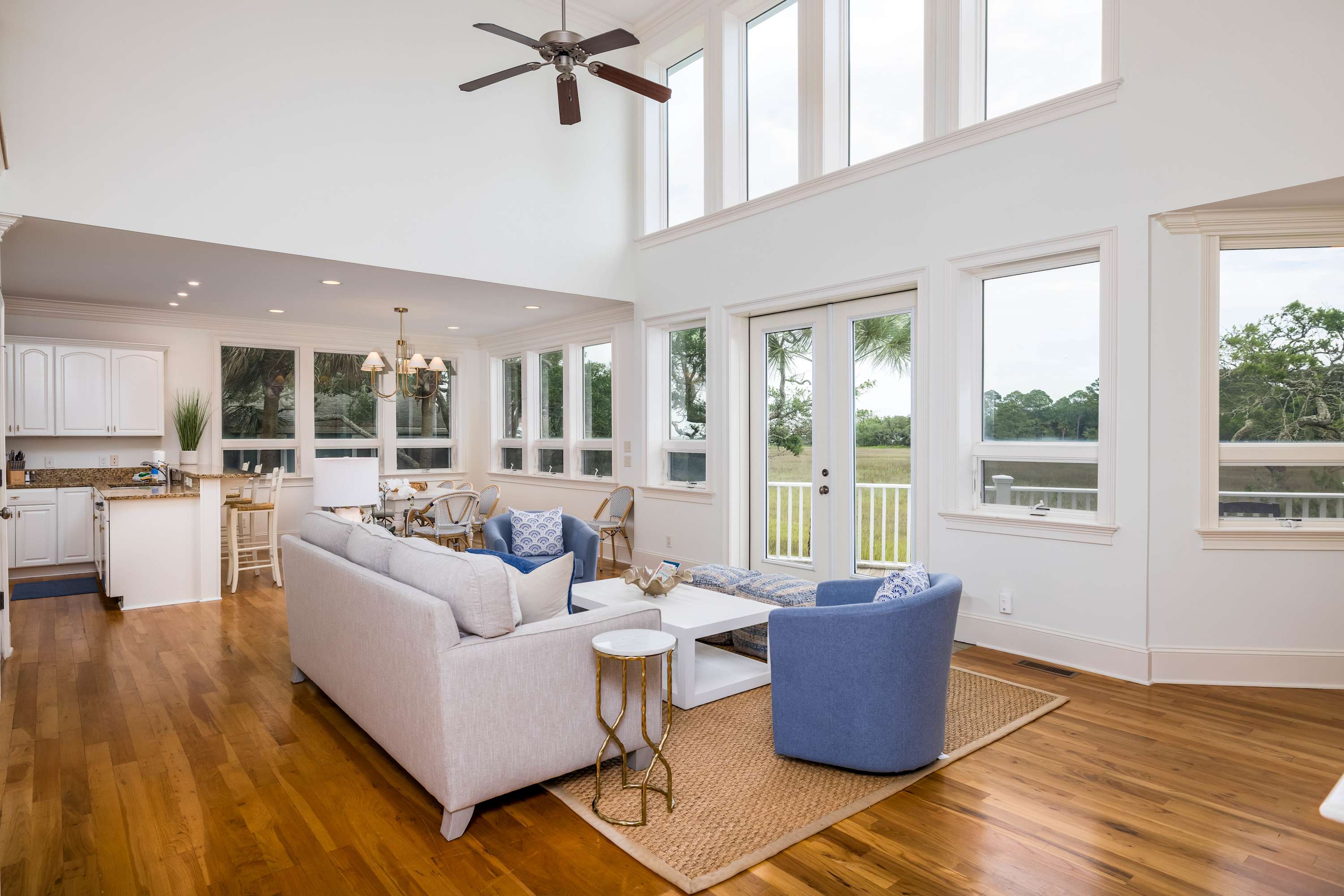 Open Concept Living Room with Access to Balcony
