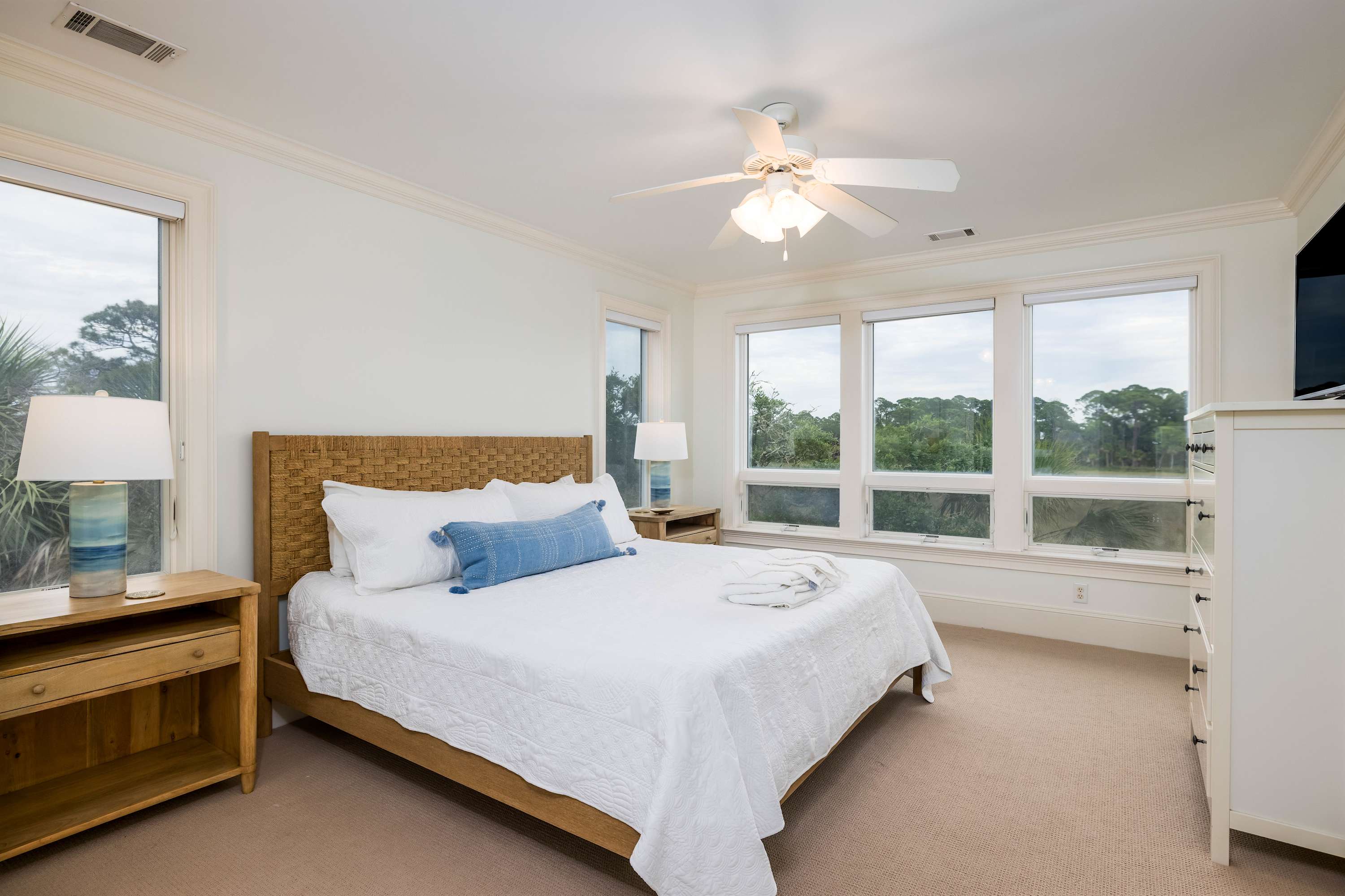 2nd Level Primary Bedroom with King Bed and Full En Suite Bathroom