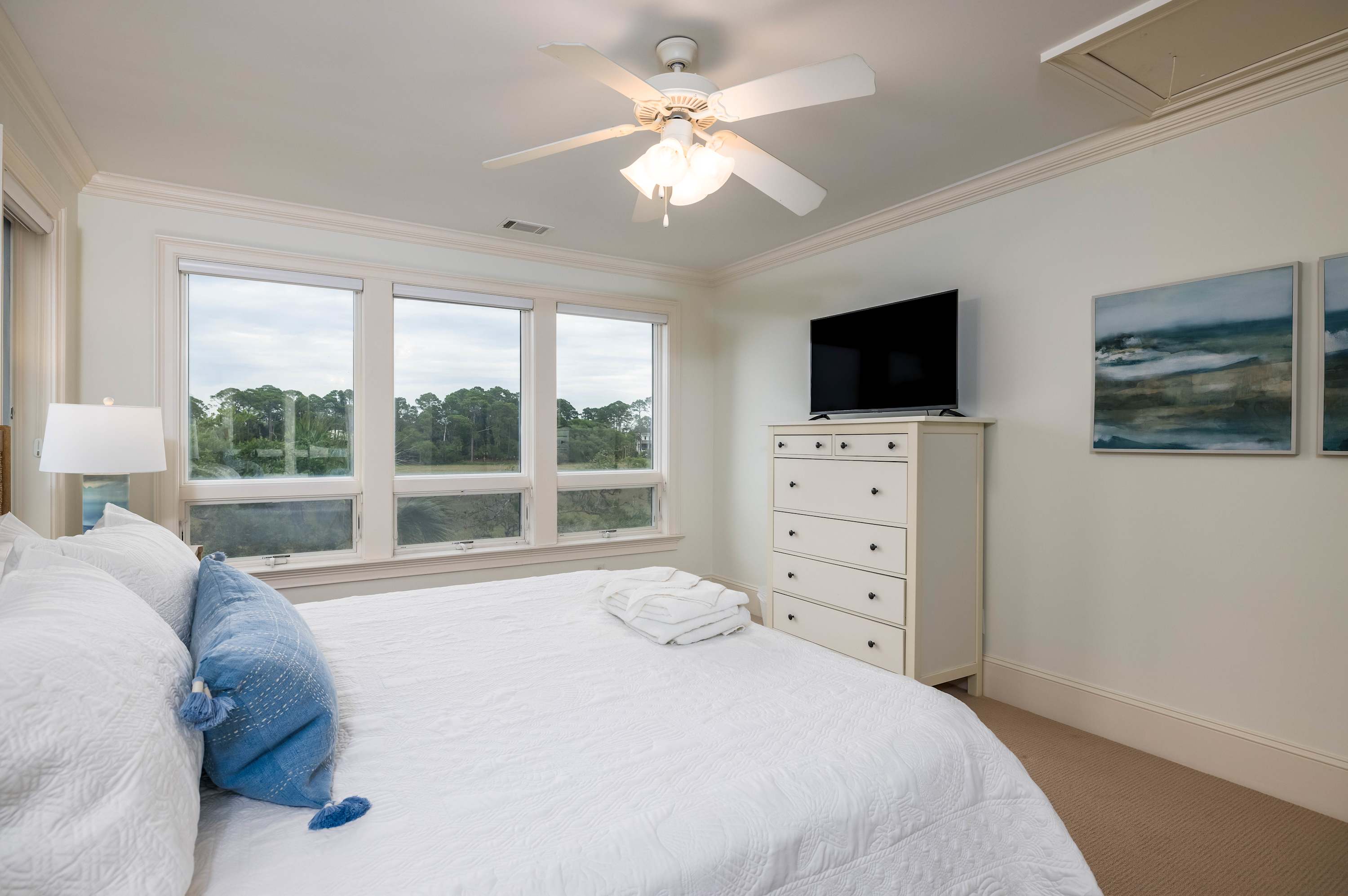 2nd Level Primary Bedroom with King Bed and Full En Suite Bathroom