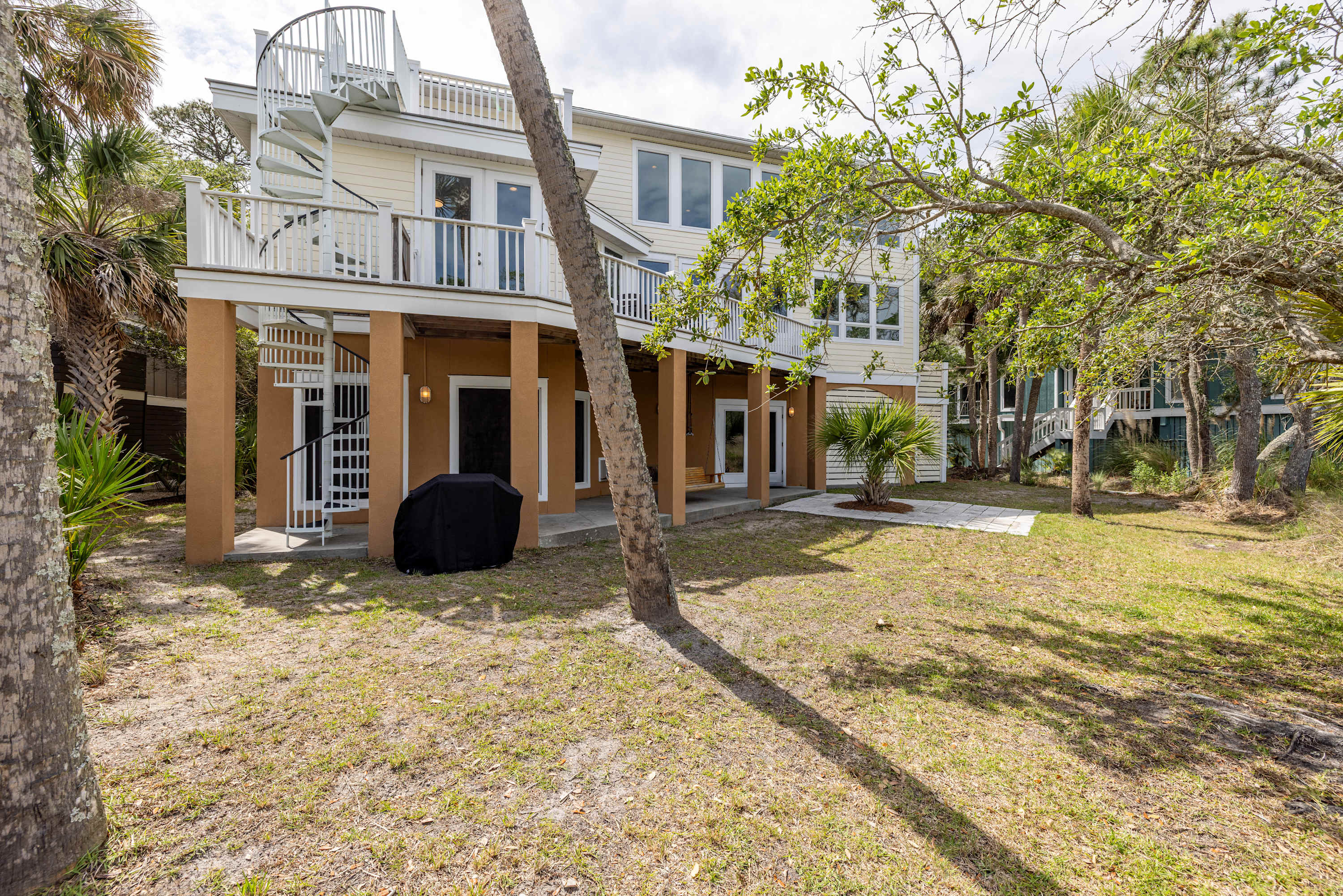 Backyard with Grill, Swing, Outdoor Shower and Access to Game Room and Sitting Room