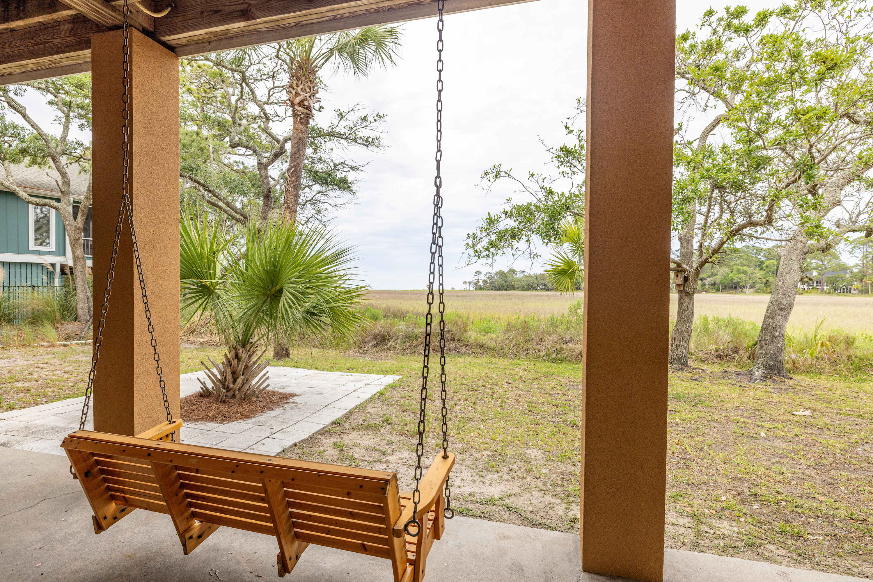 Backyard with Grill, Swing, Outdoor Shower and Access to Game Room and Sitting Room
