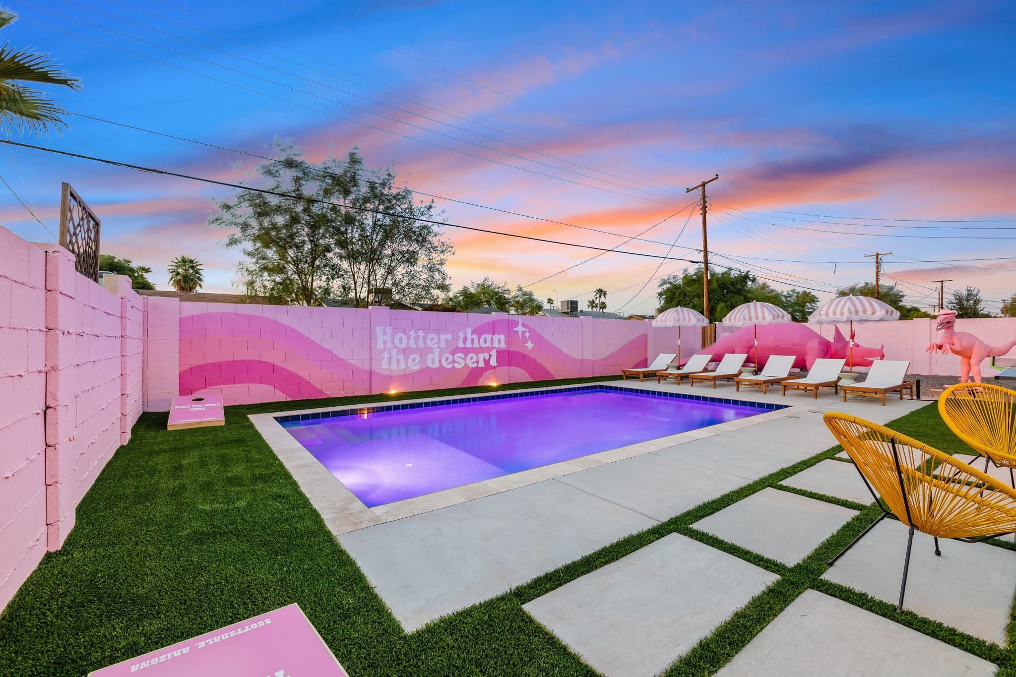 Playful 4BR retreat w/ heated pool & backyard