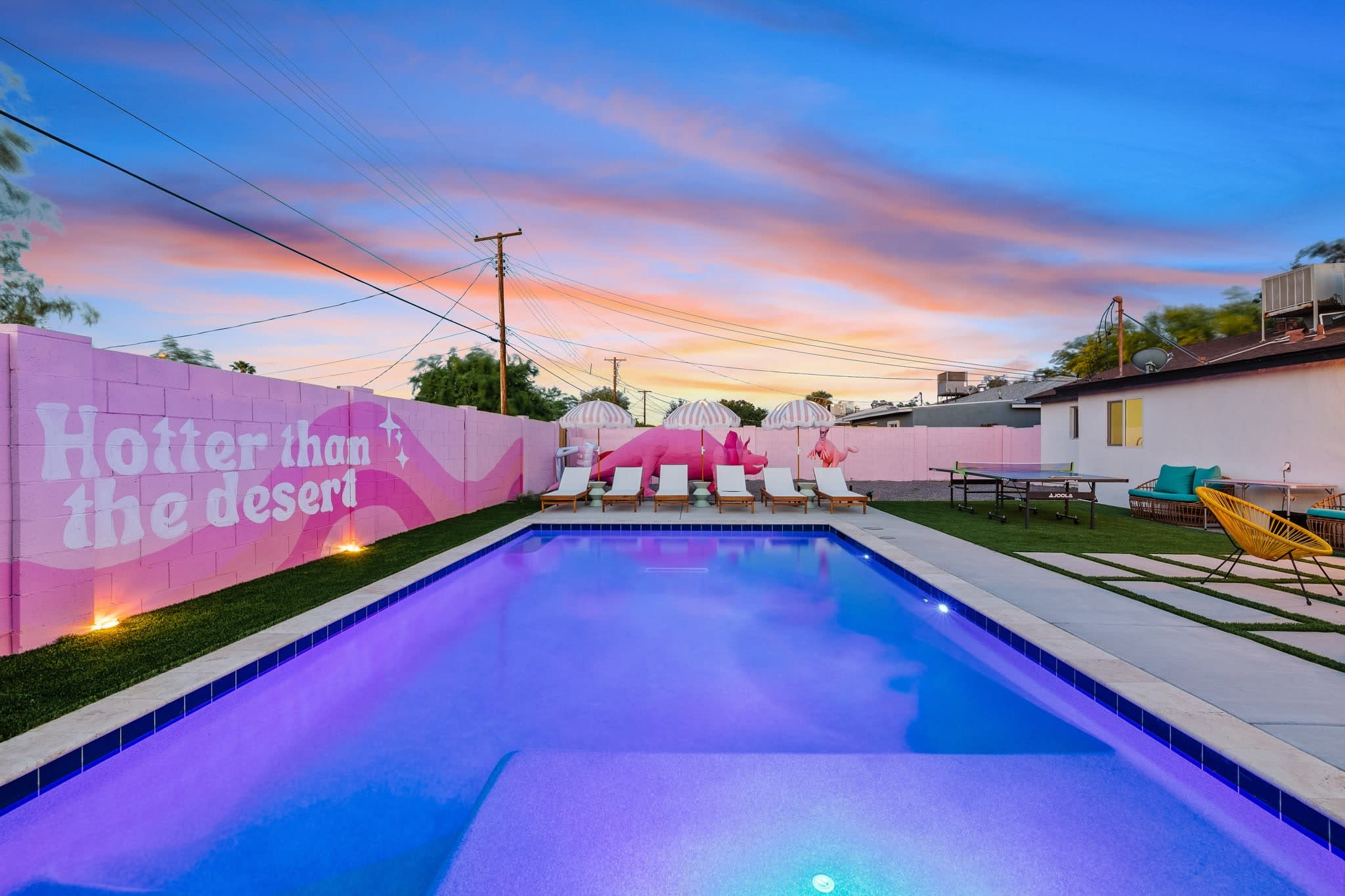 Playful 4BR retreat w/ heated pool & backyard