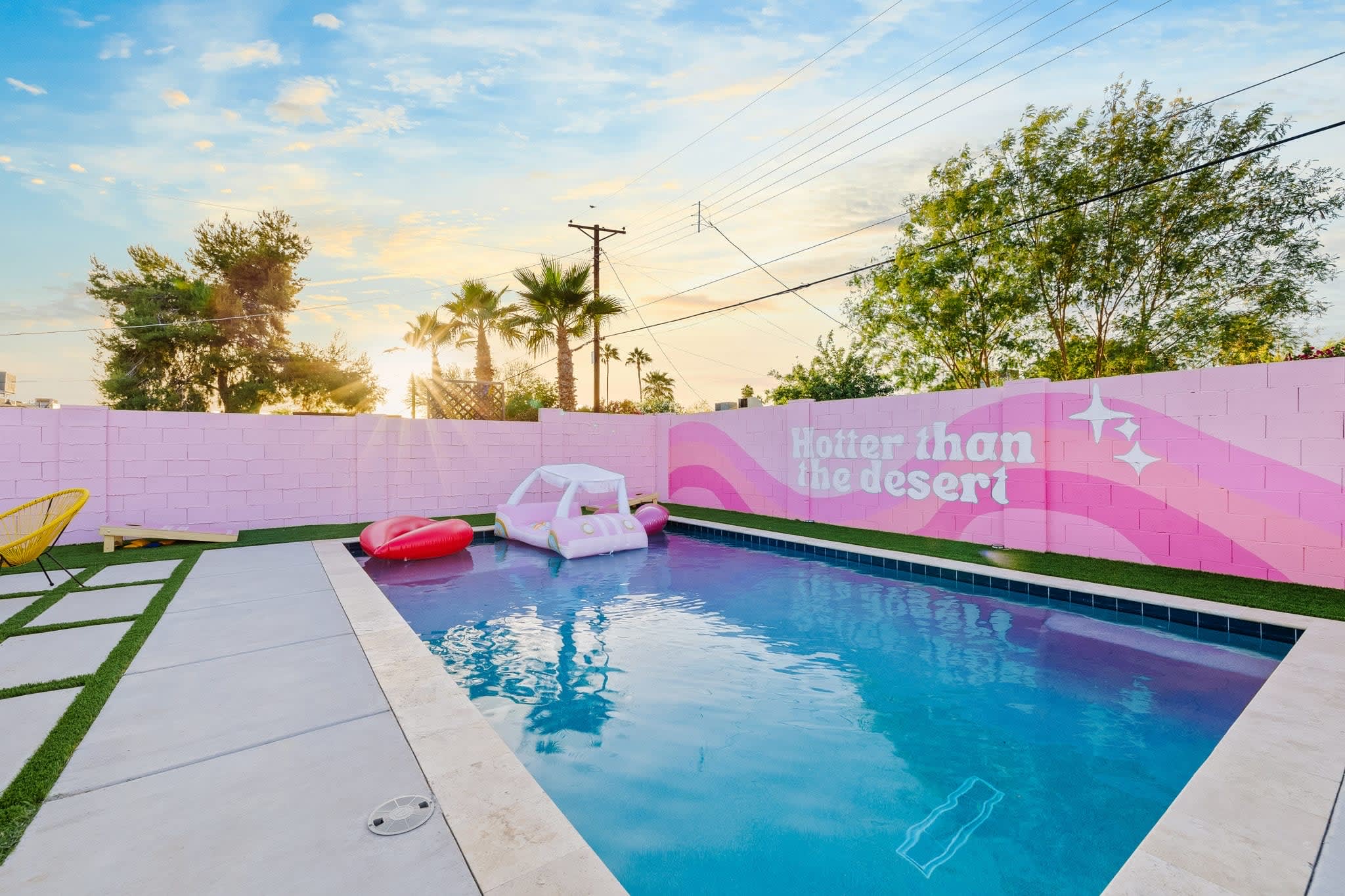 Playful 4BR retreat w/ heated pool & backyard