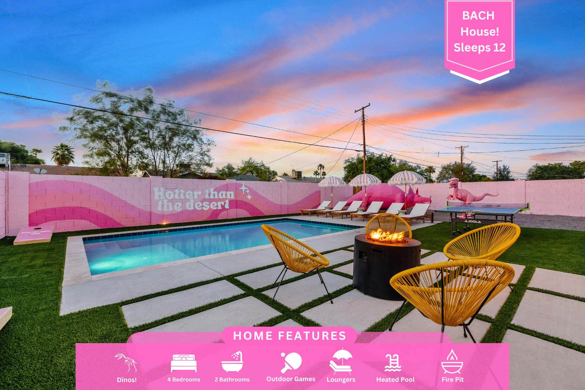 Playful 4BR retreat w/ heated pool & backyard