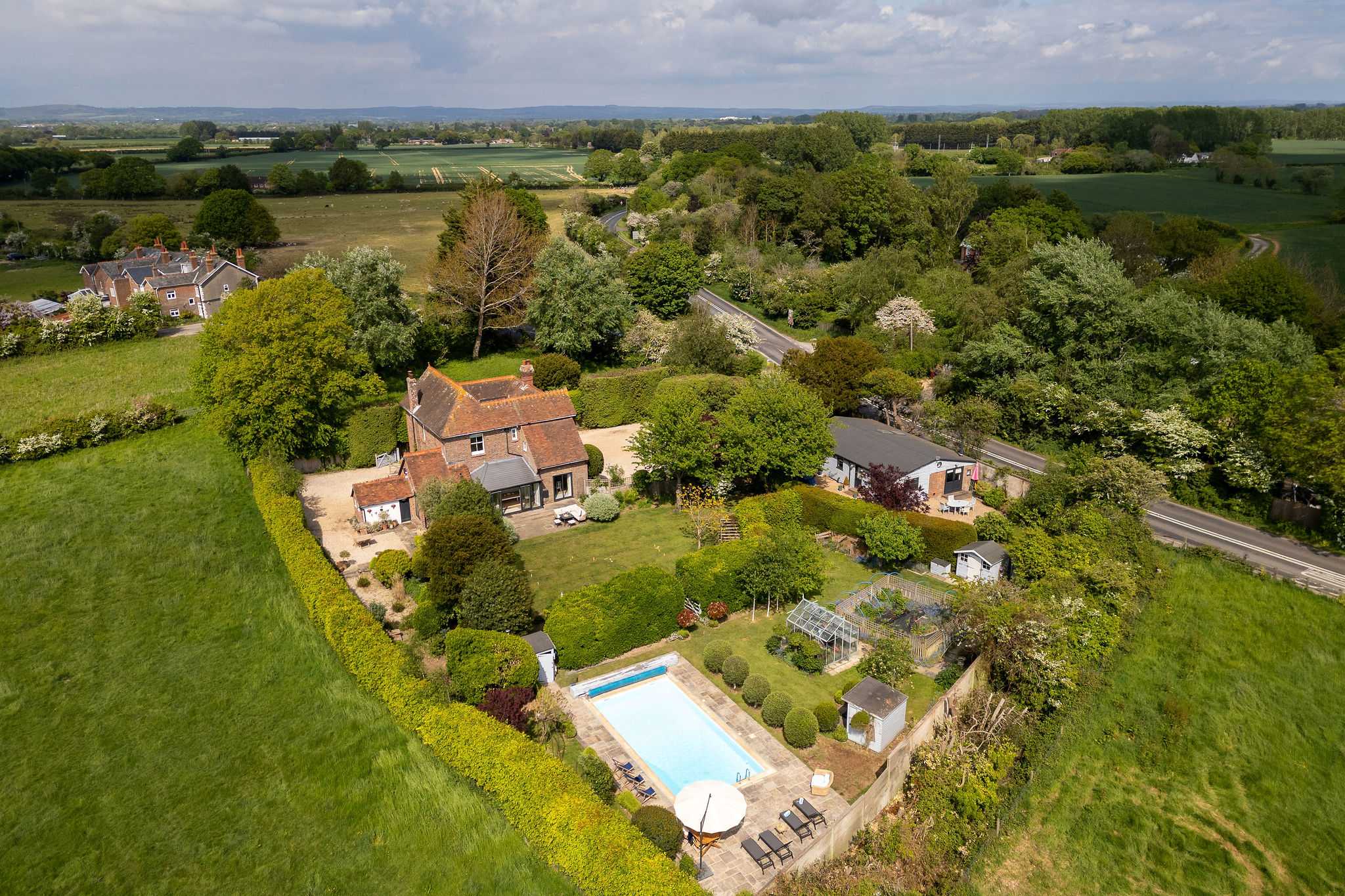 Beautiful countryside setting with expansive surrounding views.