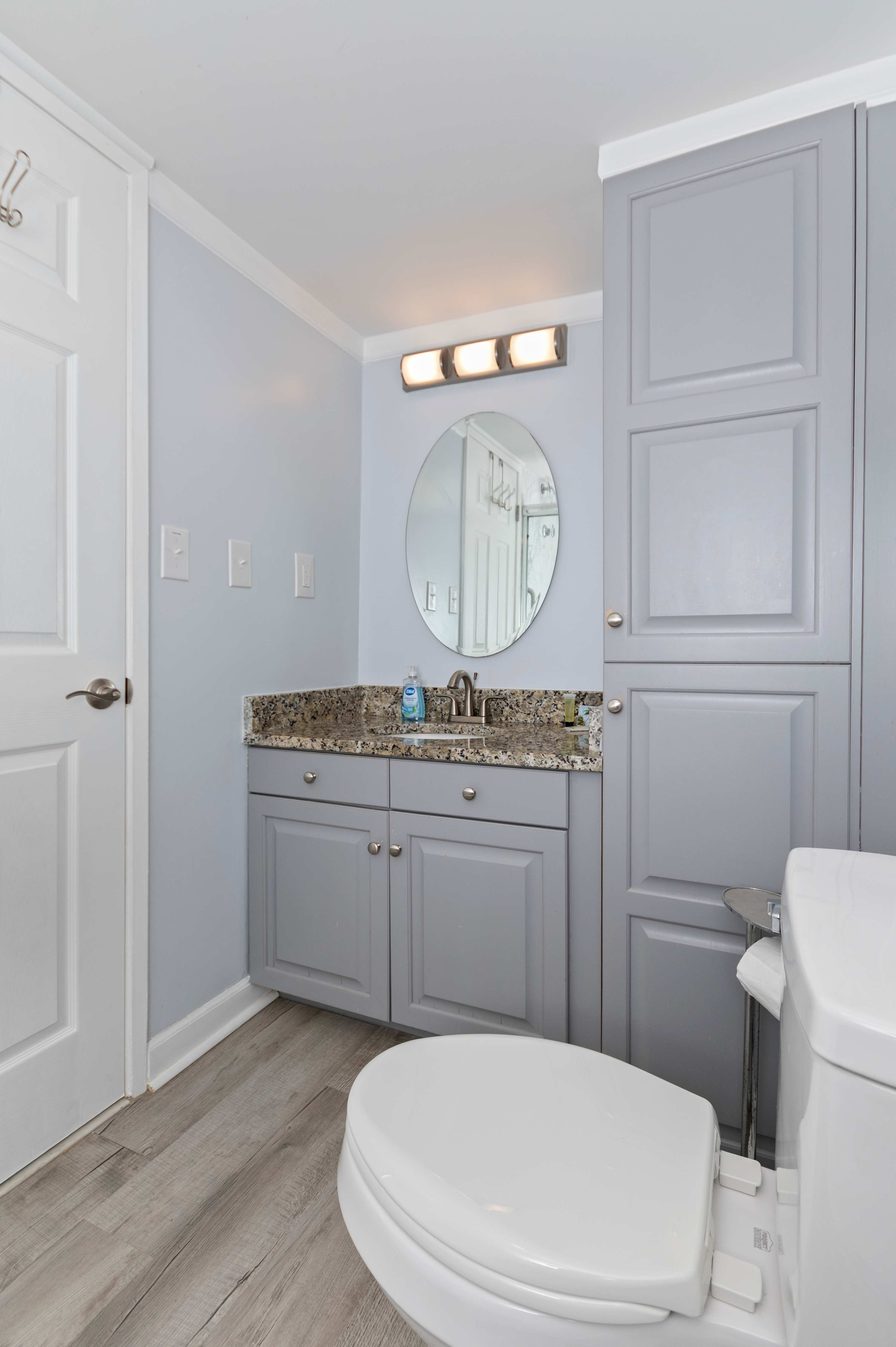 Start your mornings refreshed in a bright and thoughtfully designed bathroom space.