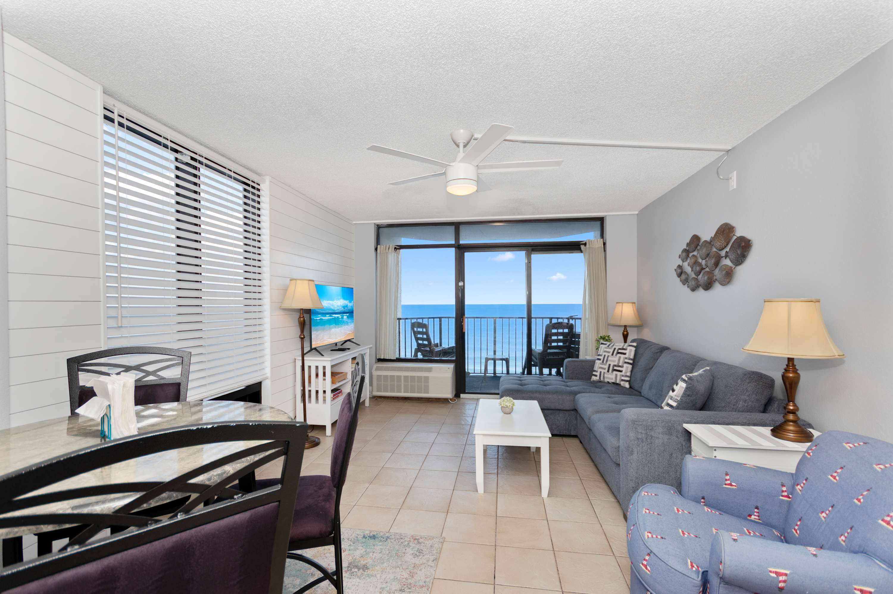 Comfortable seating and an open layout make relaxing effortless during your Myrtle Beach getaway.