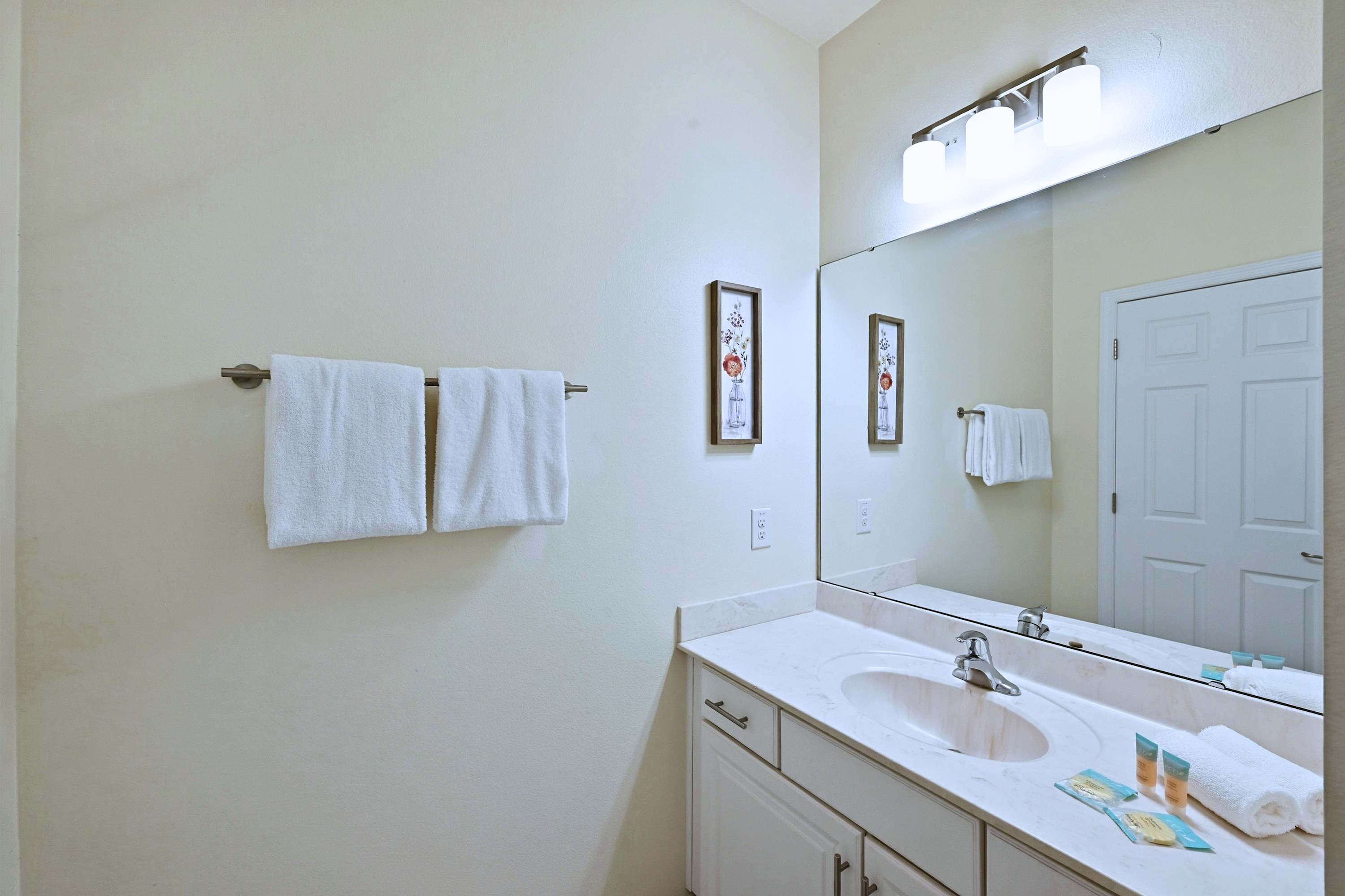 Bathroom designed for daily routines and convenient freshening up during your stay