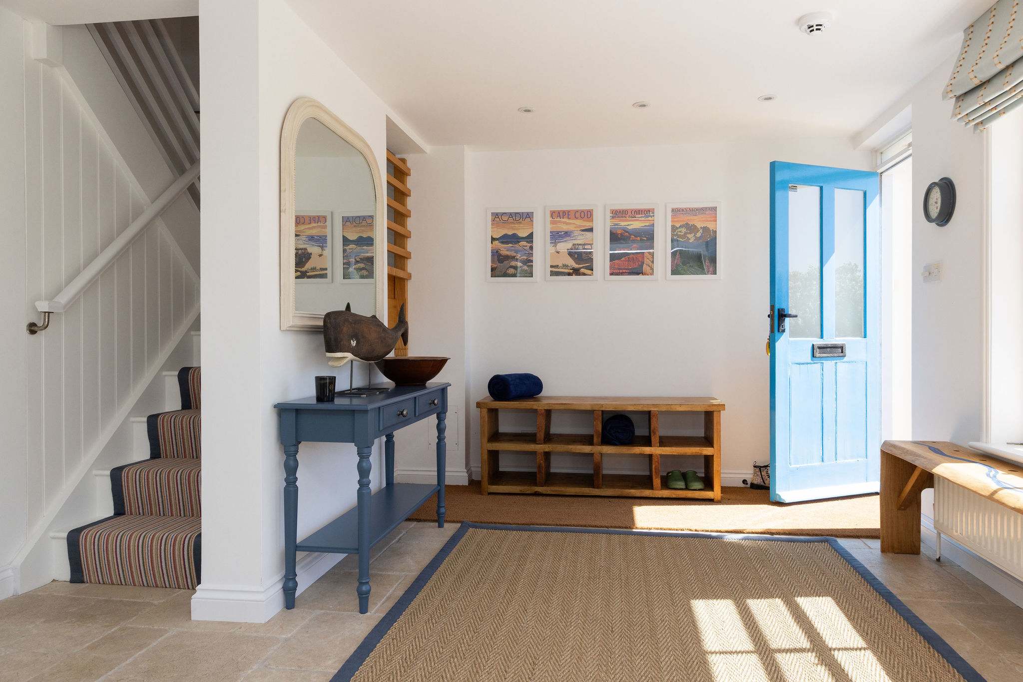 Bright entrance hall with coastal touches