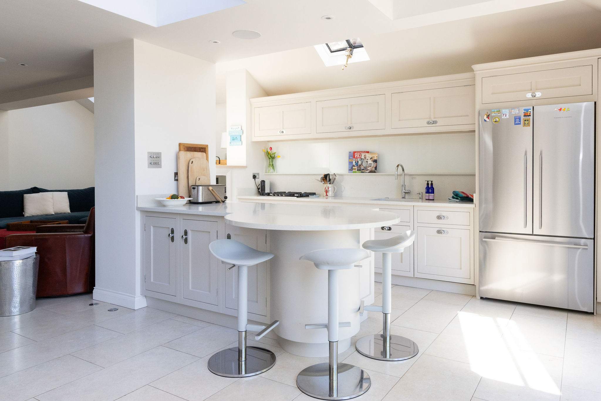 Bright modern kitchen with breakfast seating