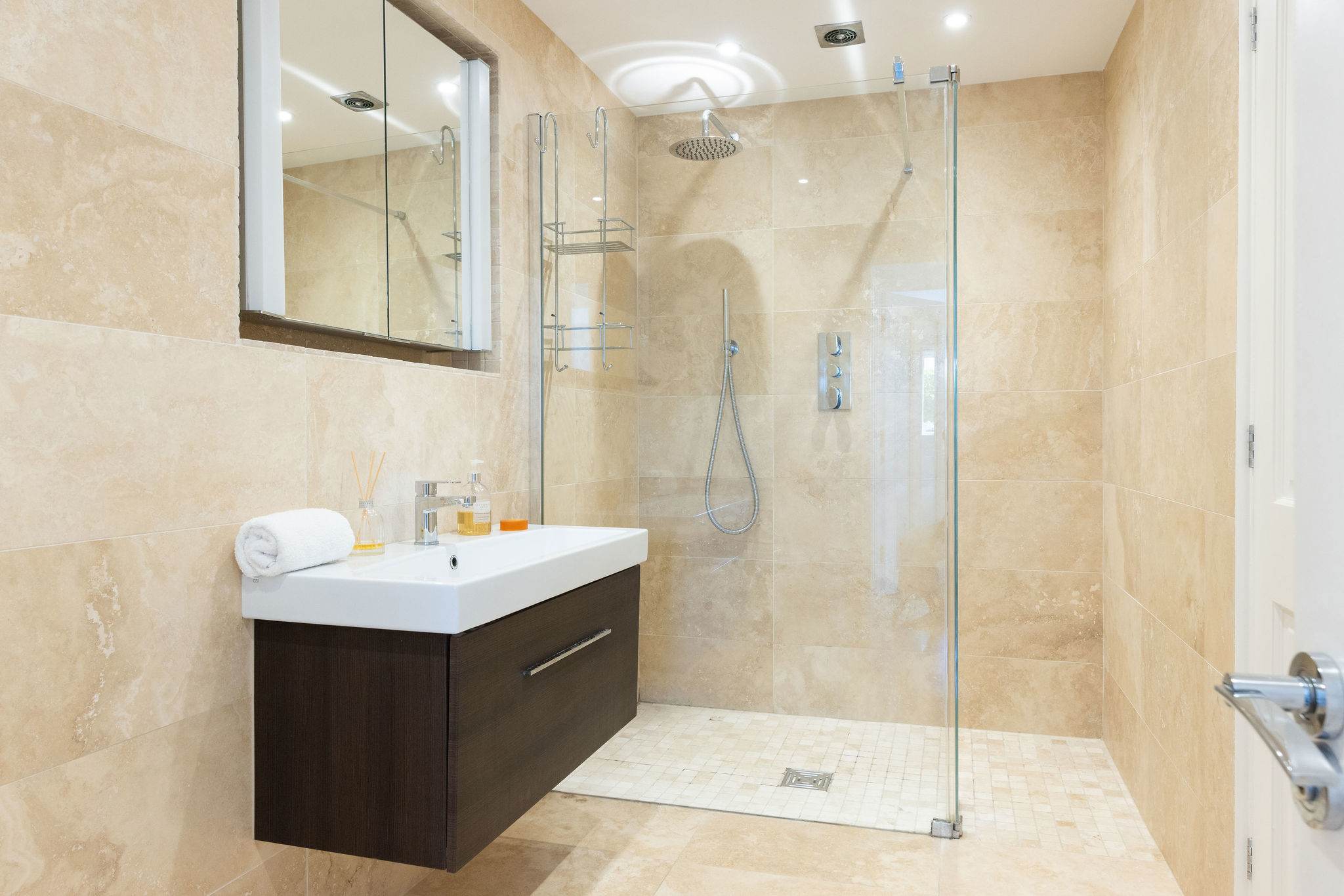 Modern walk-in shower room
