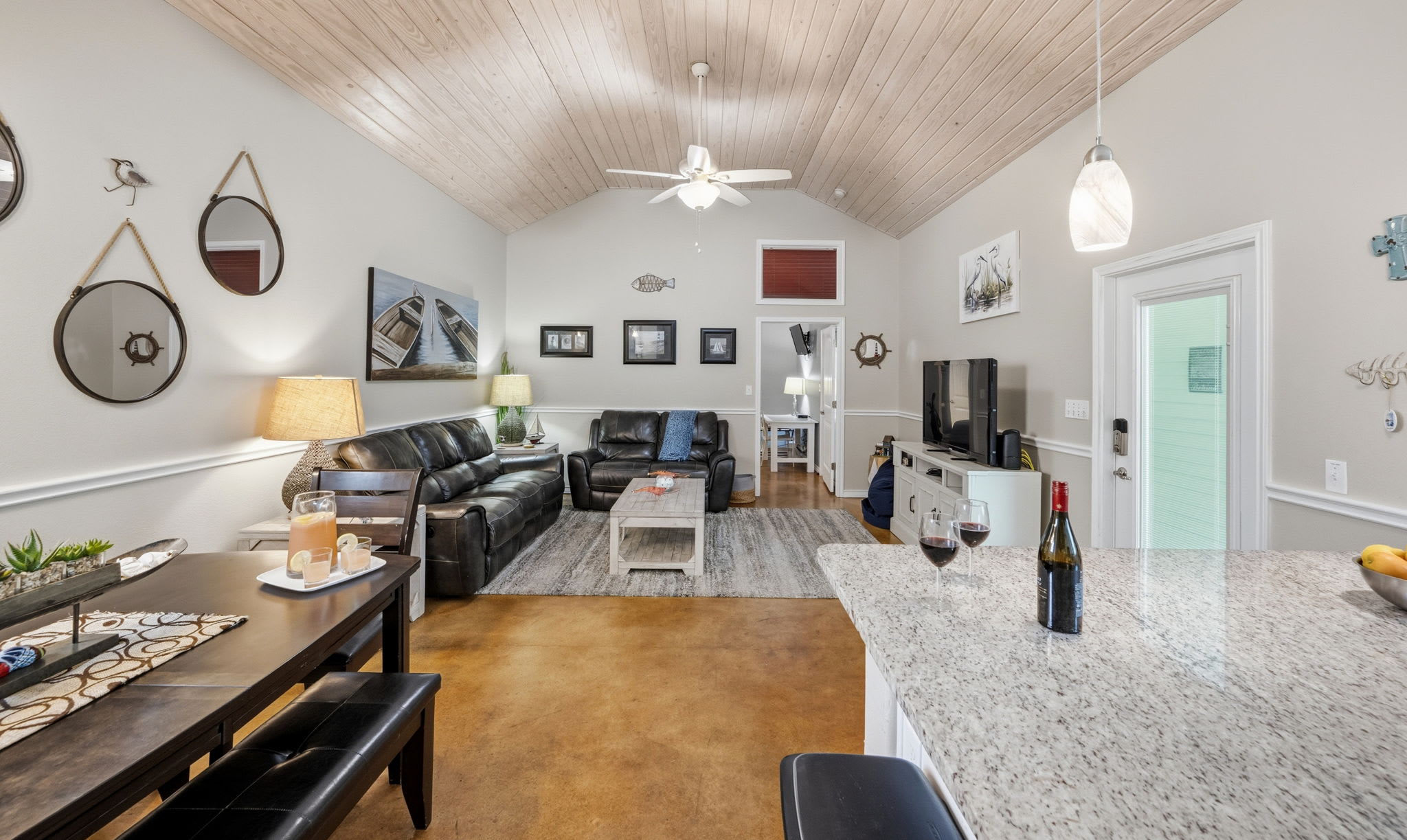 Bright Open Floor Plan — Living, Dining & Kitchen
