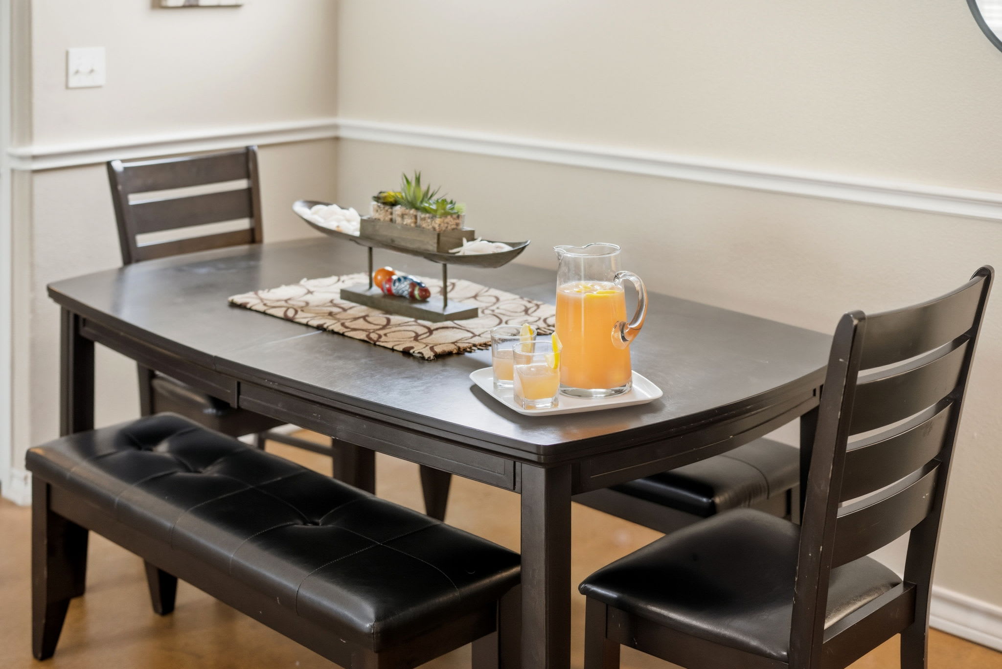 Dining Table with Bench Seating — Seats 6