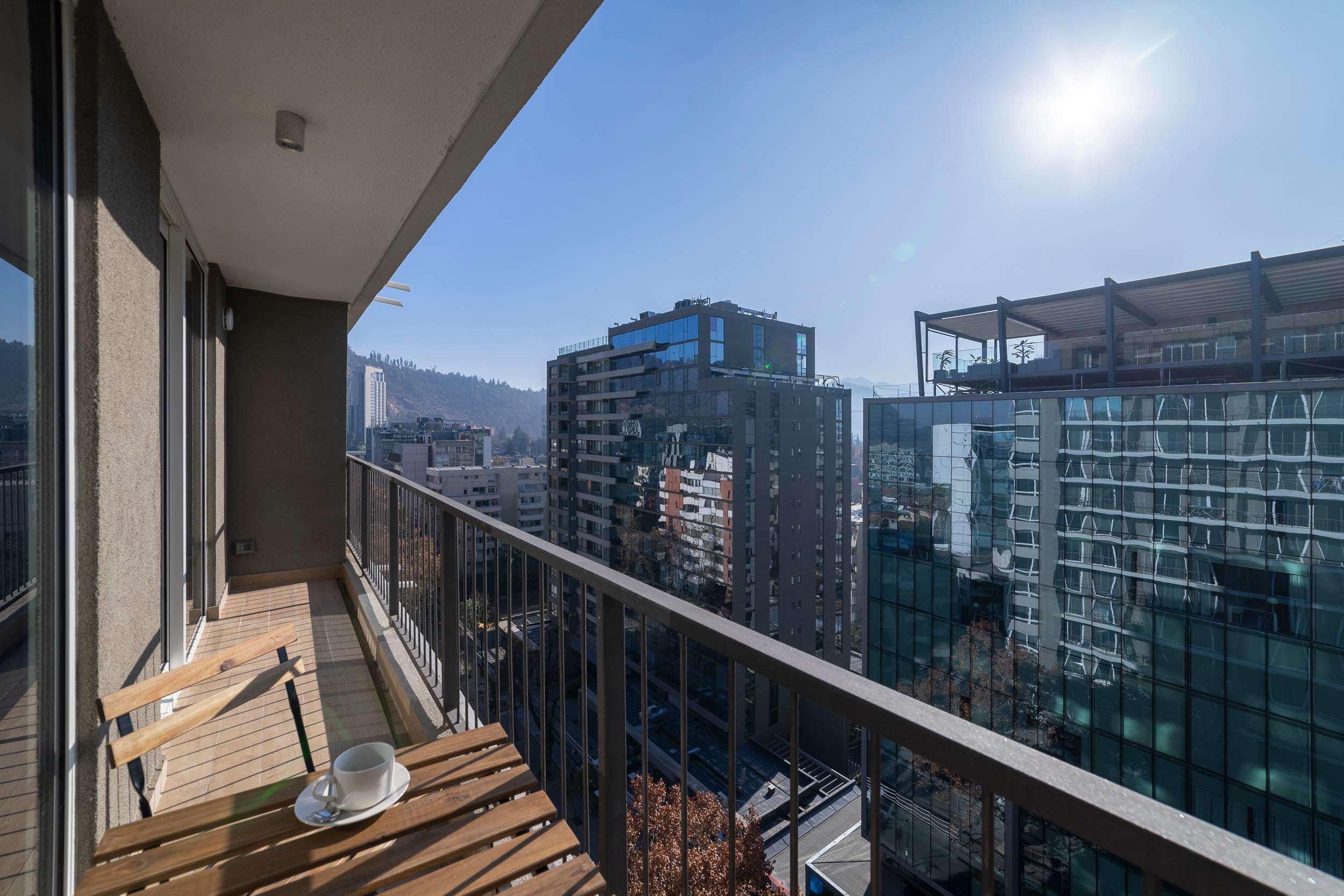 Enjoy stunning city and mountain views from your private balcony, perfect for a morning coffee or evening relaxation.