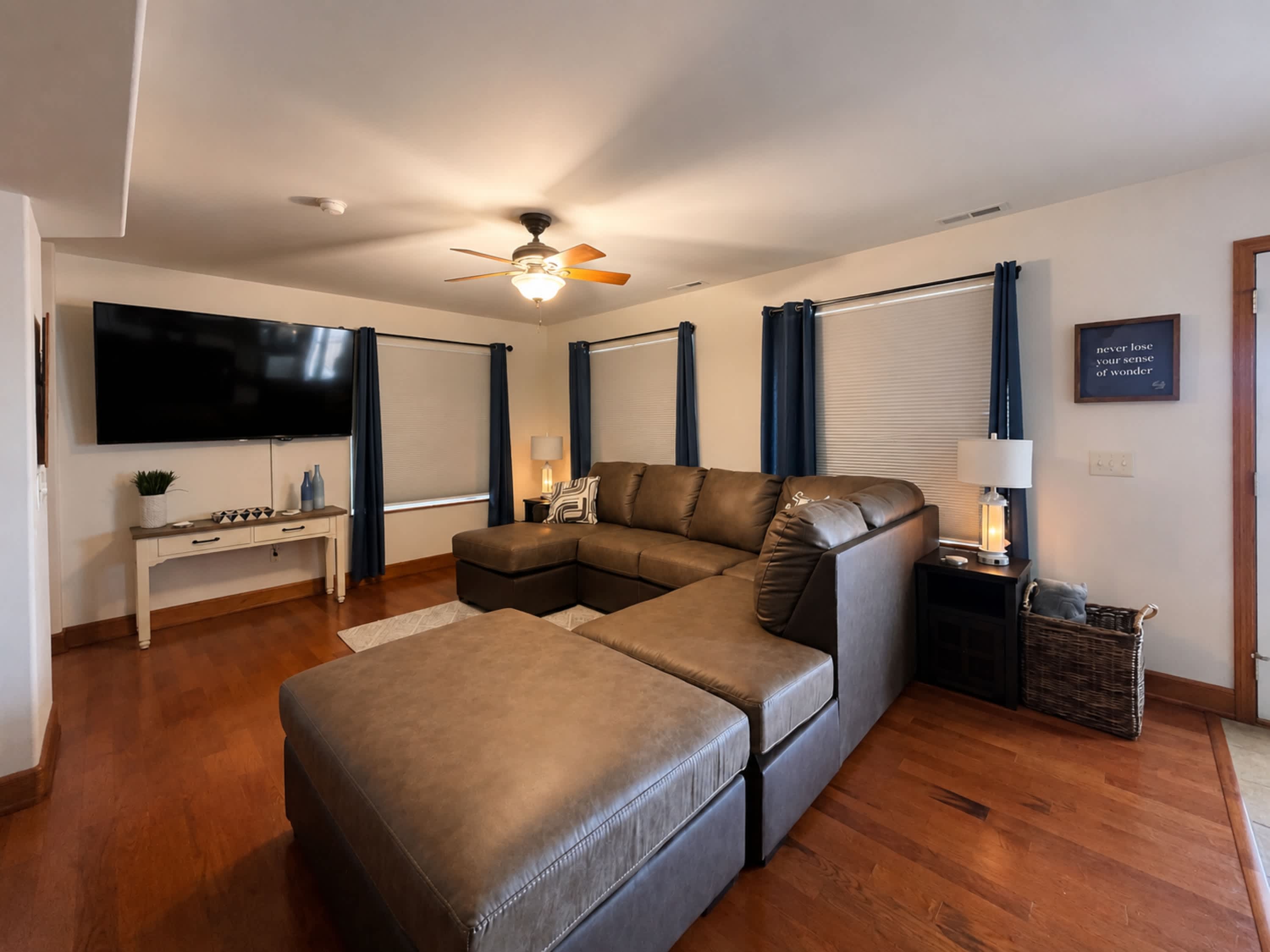 Curl up in the inviting living room & stream your favorites on the smart TV​