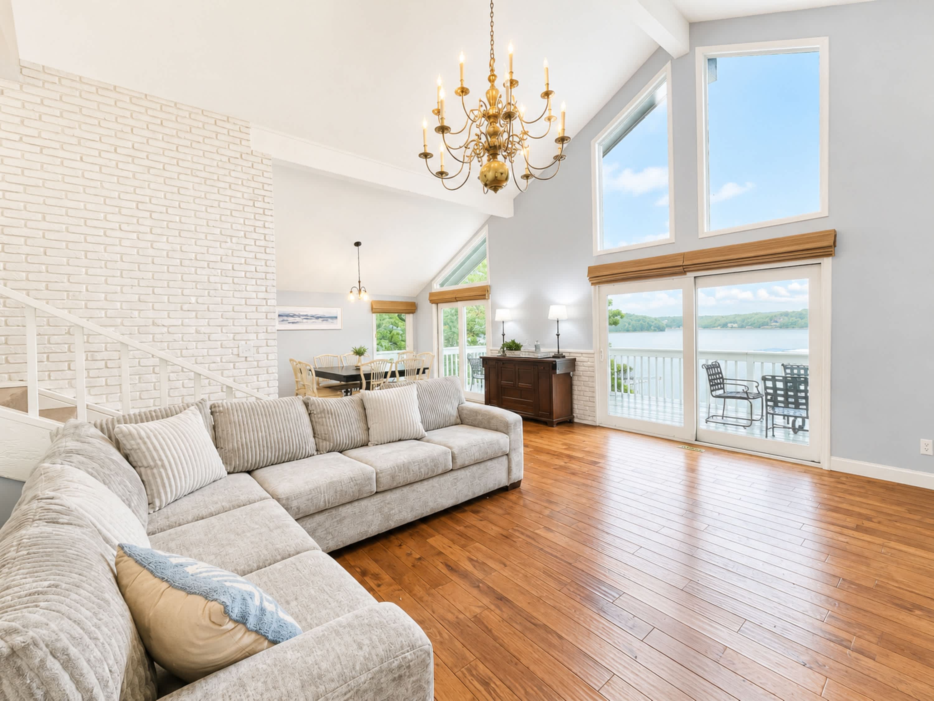 Curl up in the airy living room & stream your favorites on the smart TV​