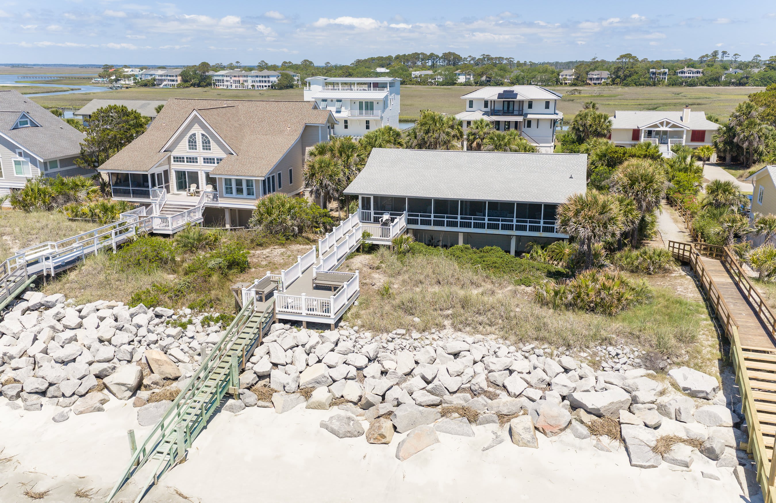 Back Deck with Boardwalk Down to Ocean