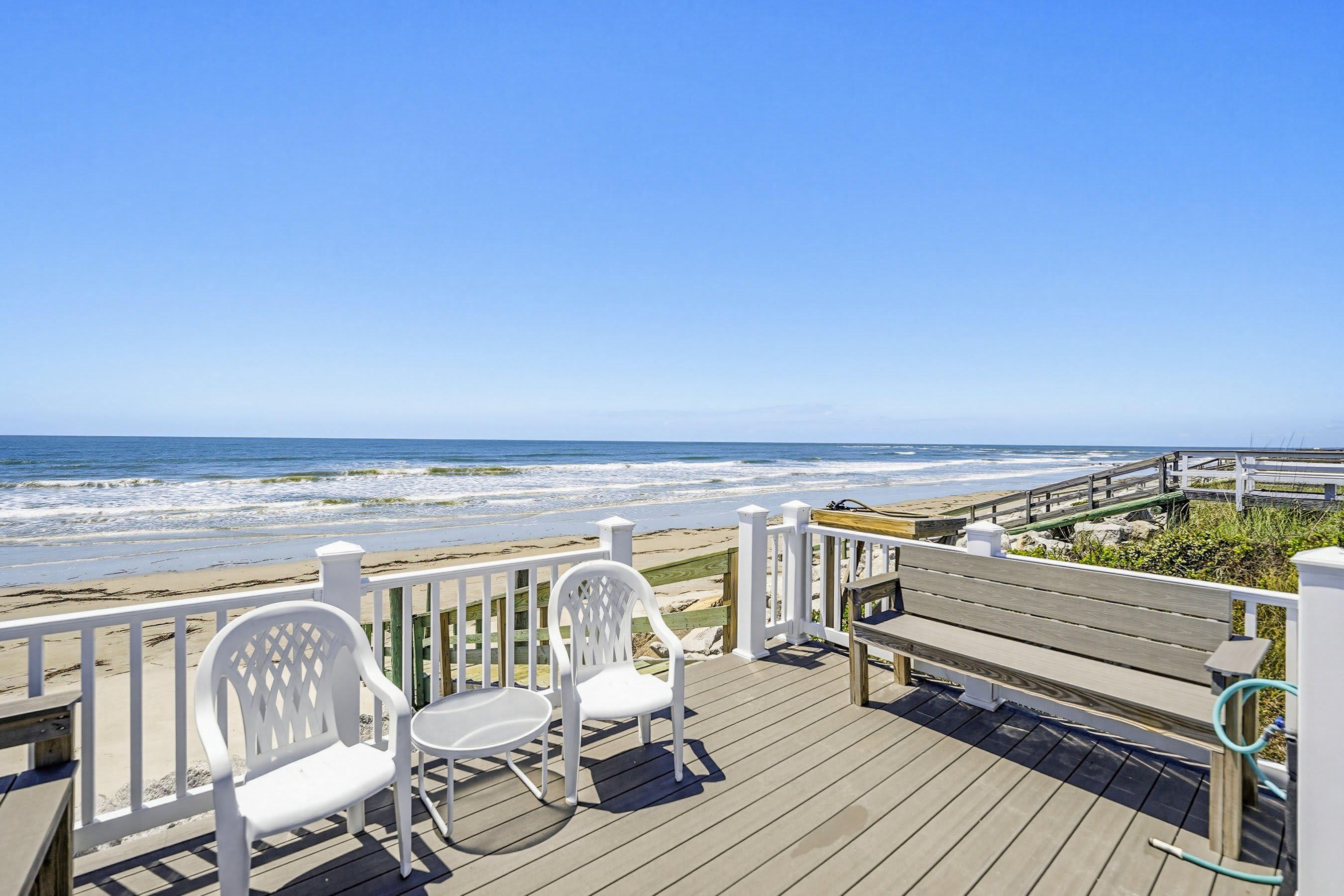 Back Deck with Boardwalk Down to Ocean