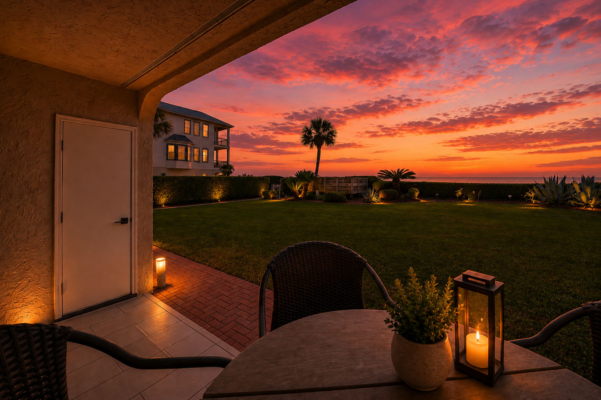 Gulf views & sunsets from the private patio