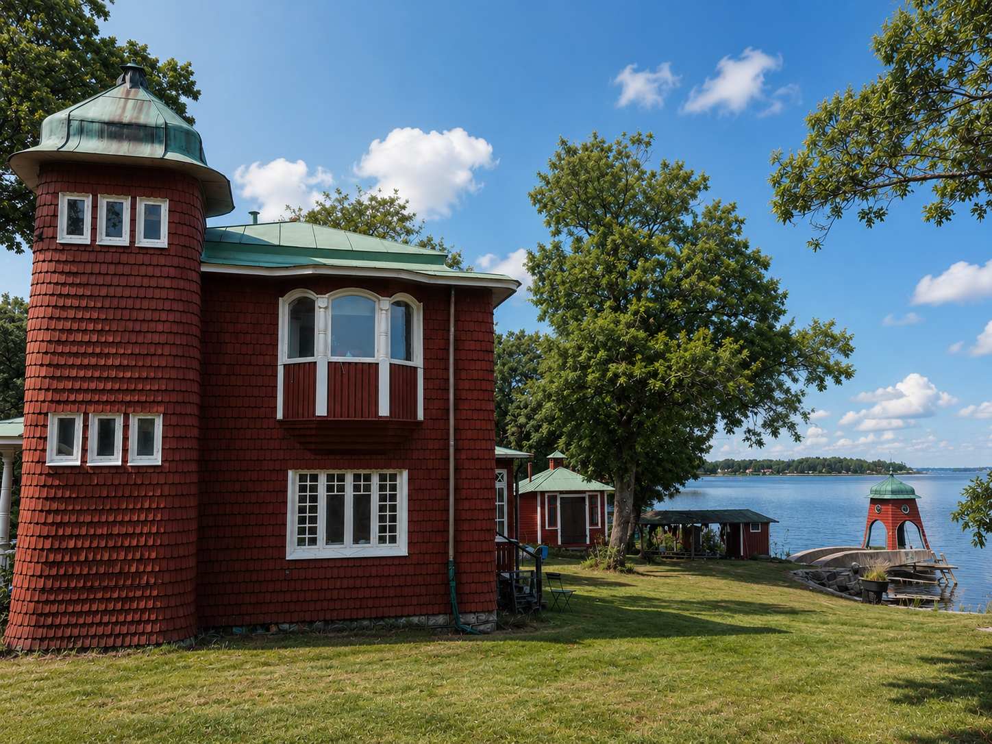 Historic Waterfront House Lidingo with Private Dock