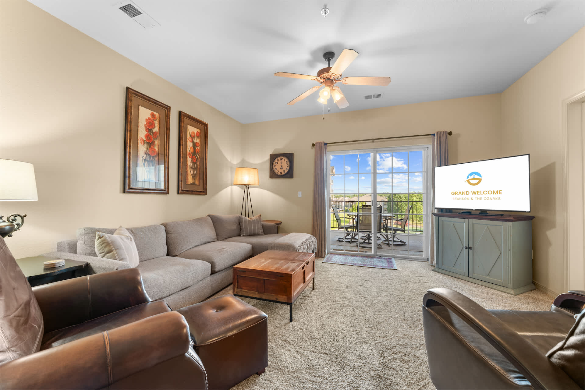 Curl up in the inviting living room & stream your favorites on the smart TV​