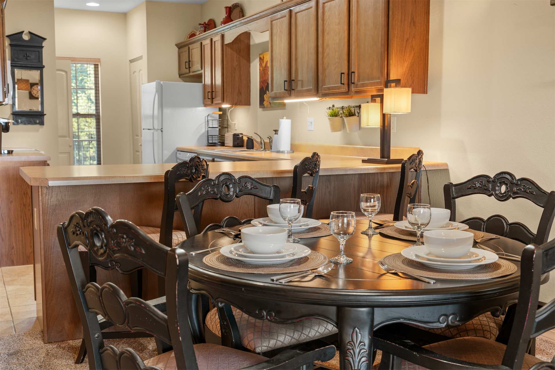 Make mealtime memories together in the elegant dining area​