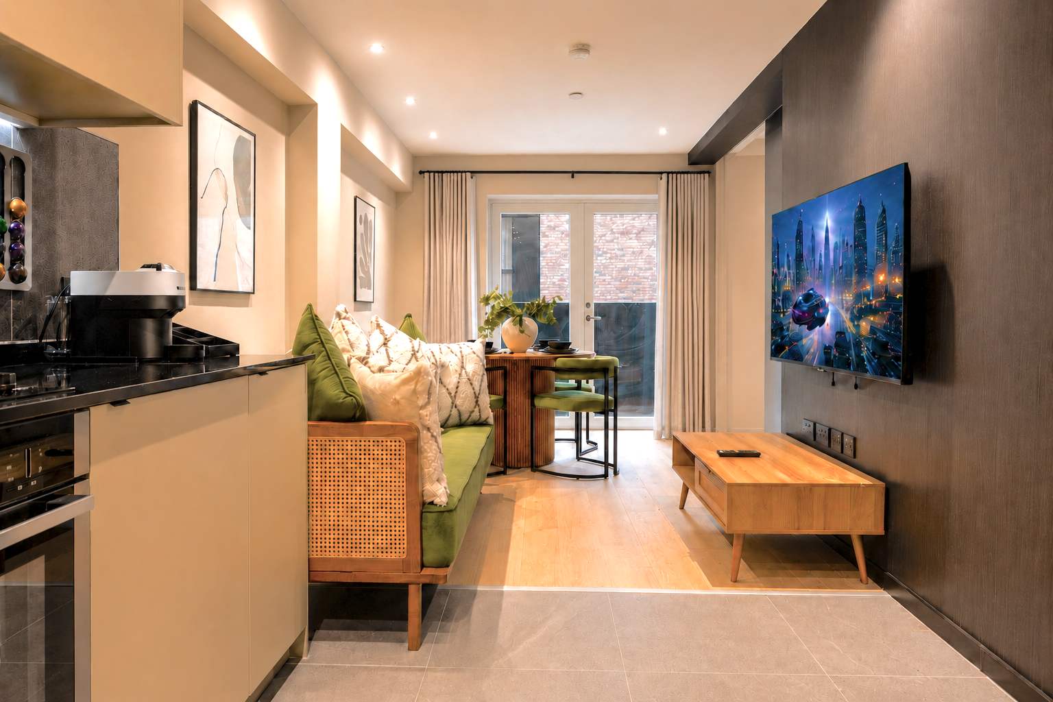 Stylish 1BR I Private Balcony I Sleeps 3 - City