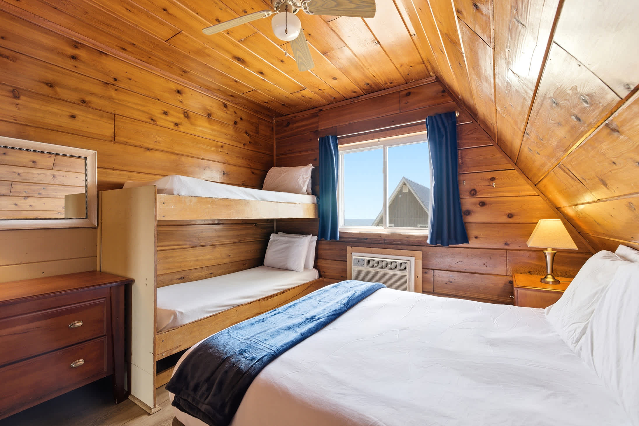Family-friendly sleeping spaces made for memory-filled weekends at Chalet on the Lake Resort.
