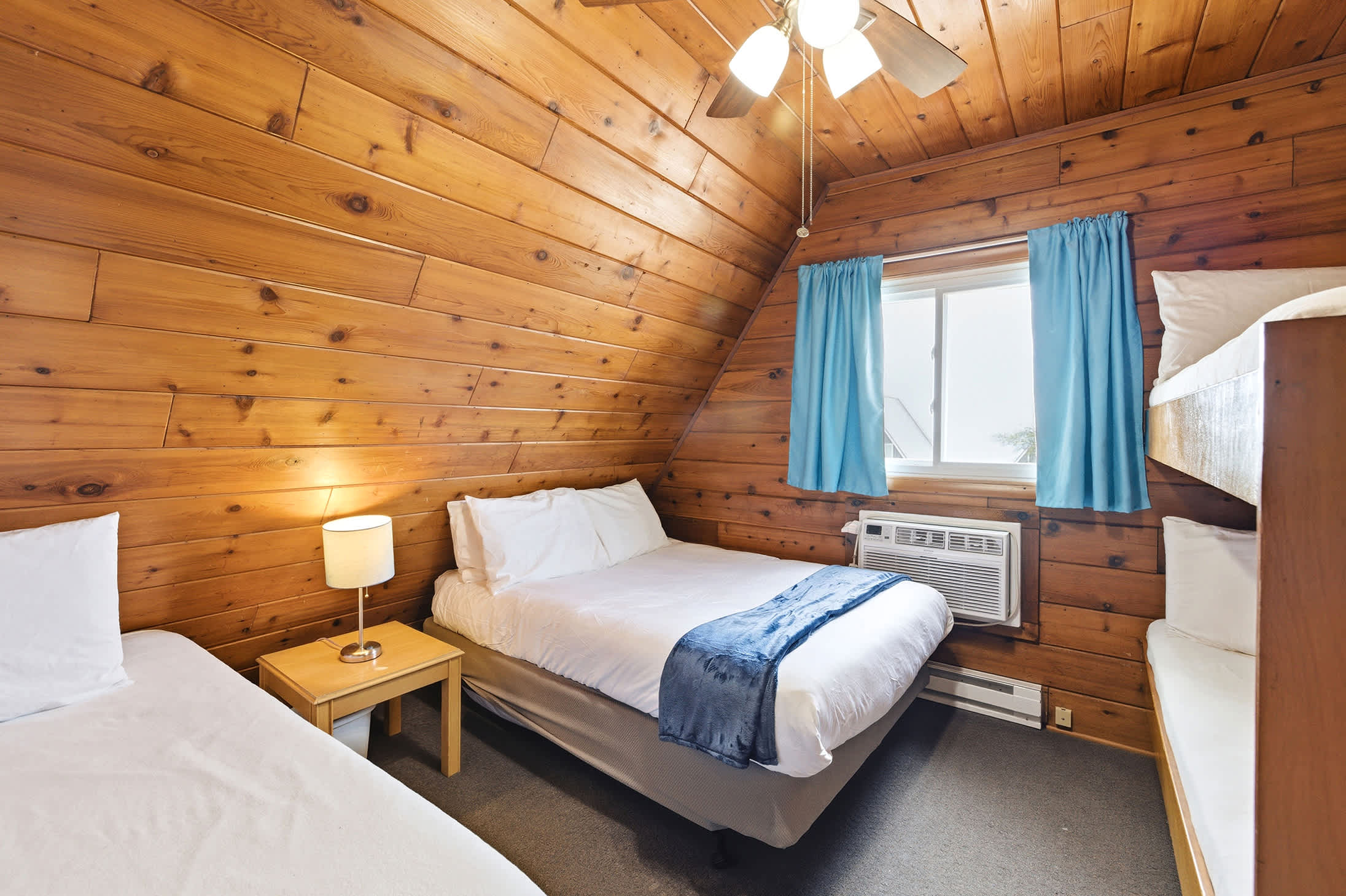Bedroom 2 is on the 2nd floor and has a double bed, single bed & single bunk bed.