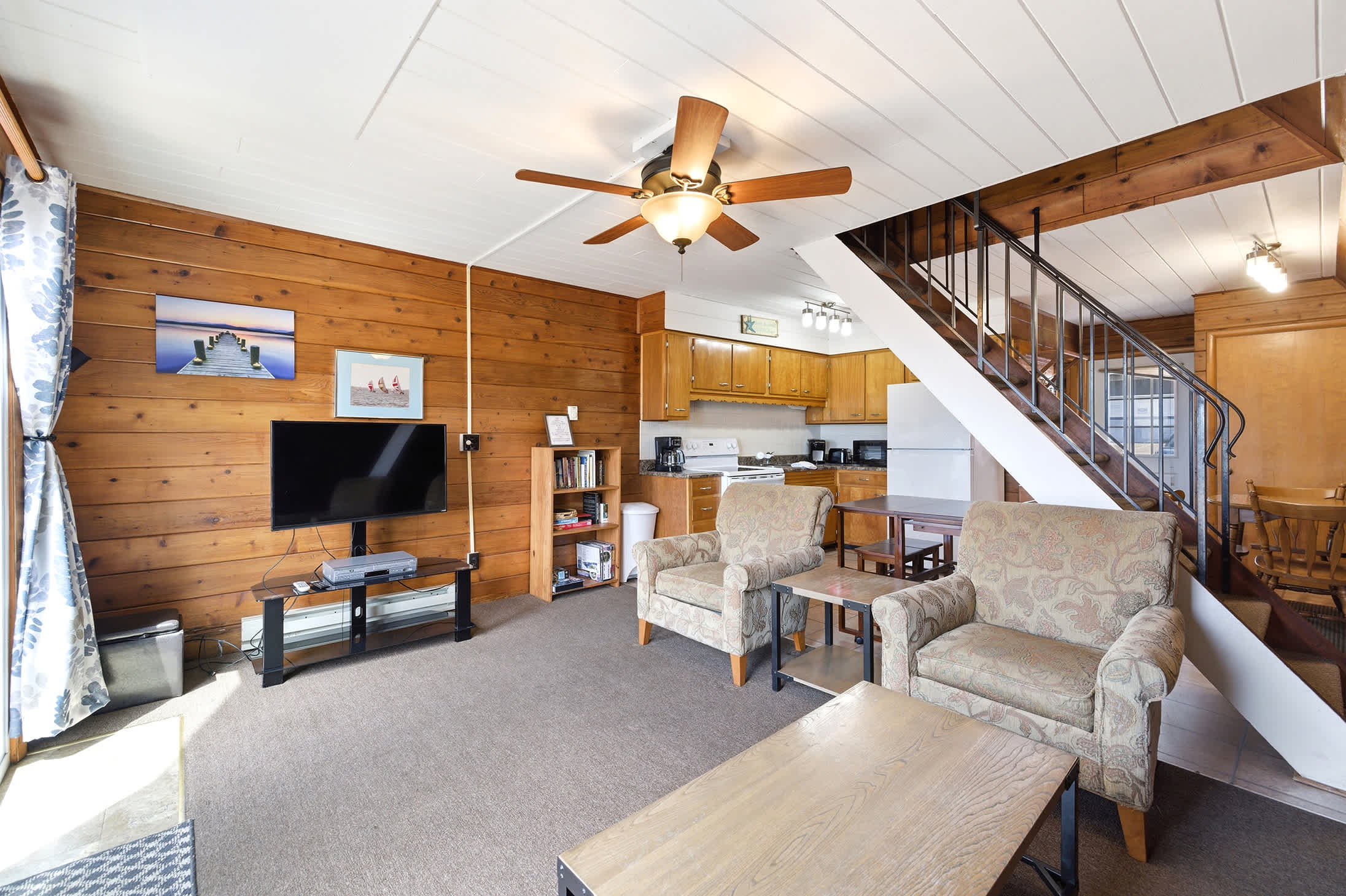 The open layout at Chalet #25 brings together every part of the getaway.